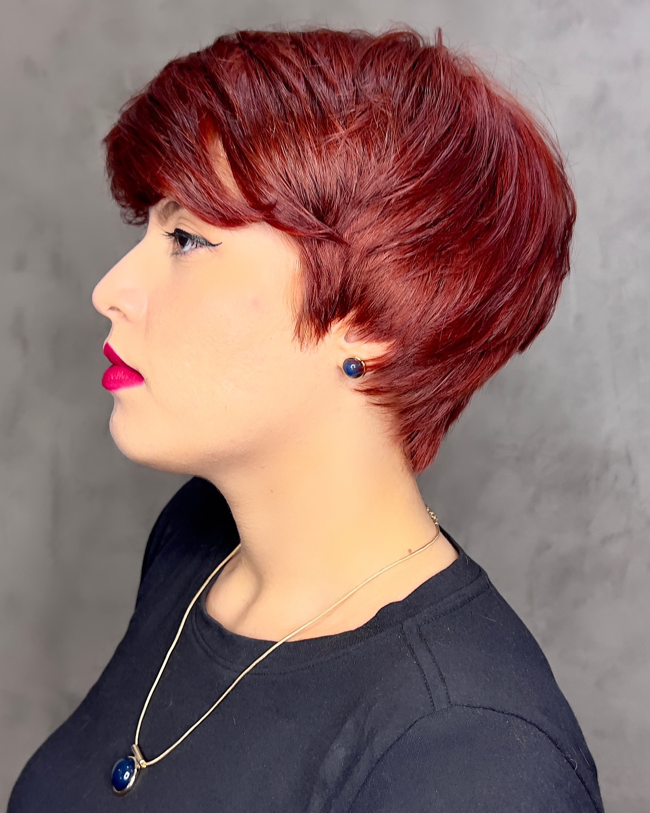Rich Auburn Textured Bowl Cut