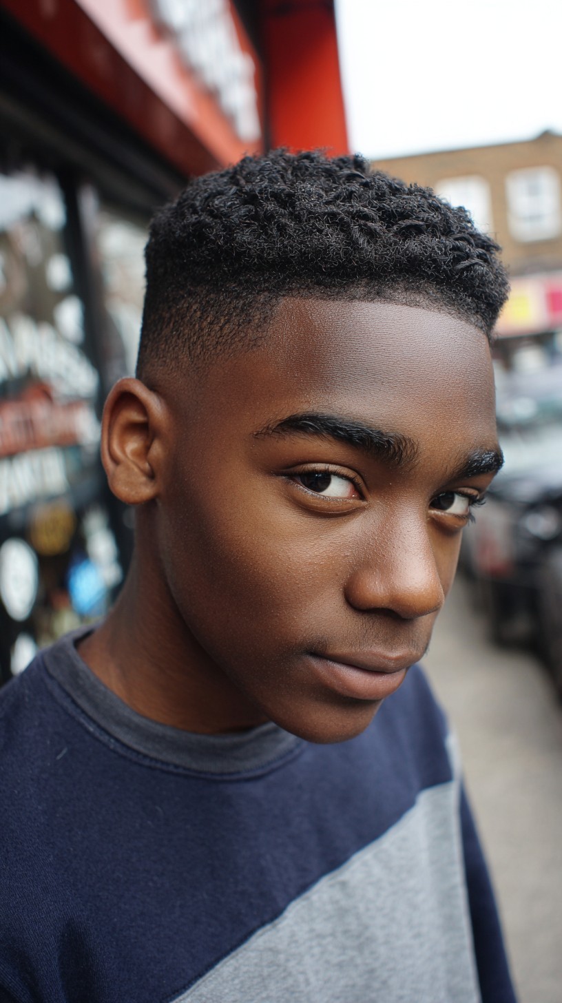 Sharp Textured Top with Natural Taper