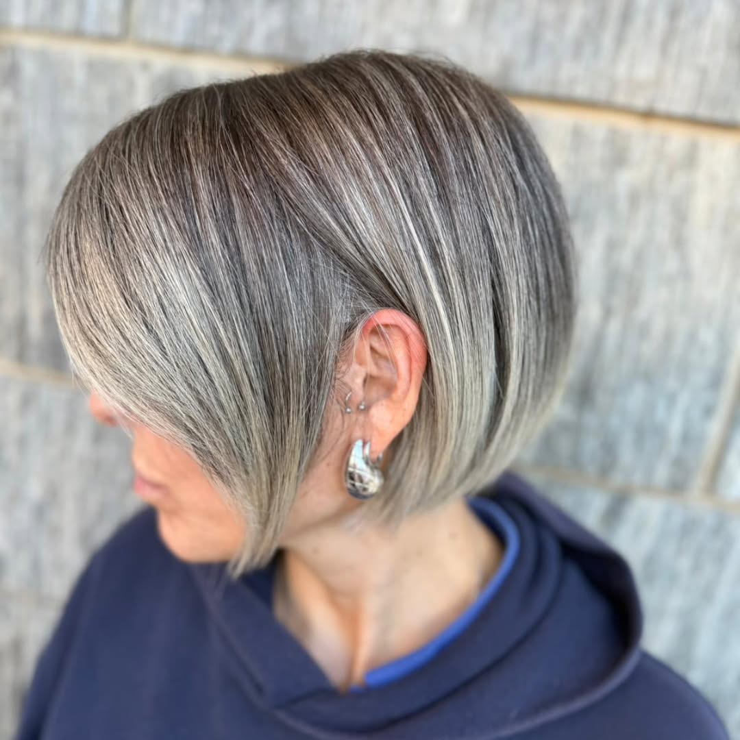 Sleek Silver Asymmetrical Precision-Cut