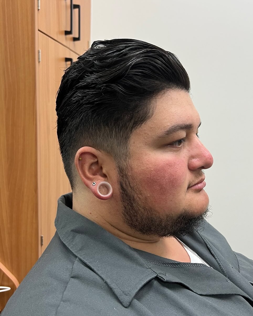 Sleek Volumized Top with Clean Faded Sides