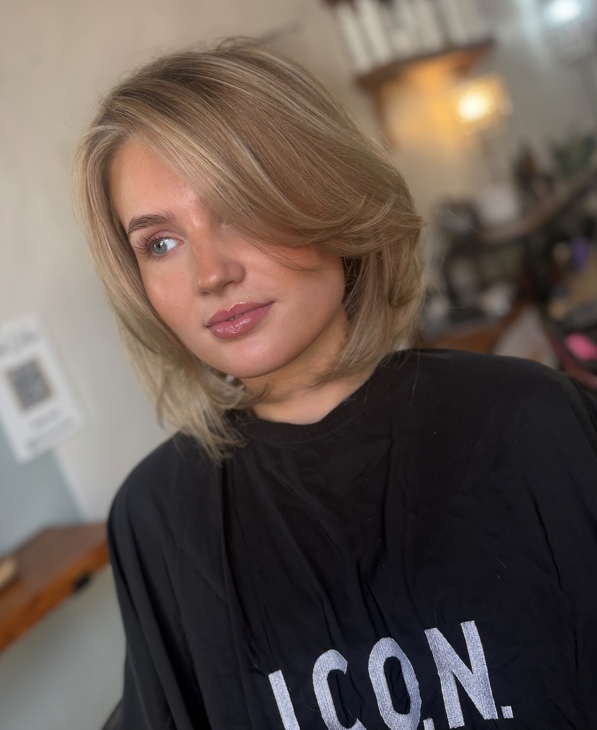 Soft Blonde Mid-Length Cut with Subtle Layers