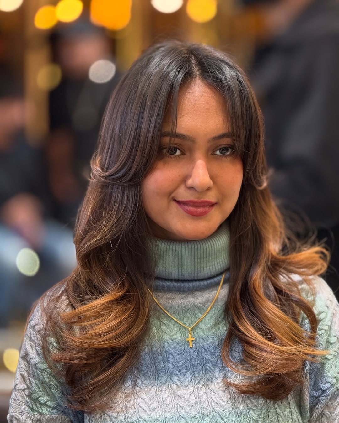 Soft Caramel Balayage with Gentle Waves