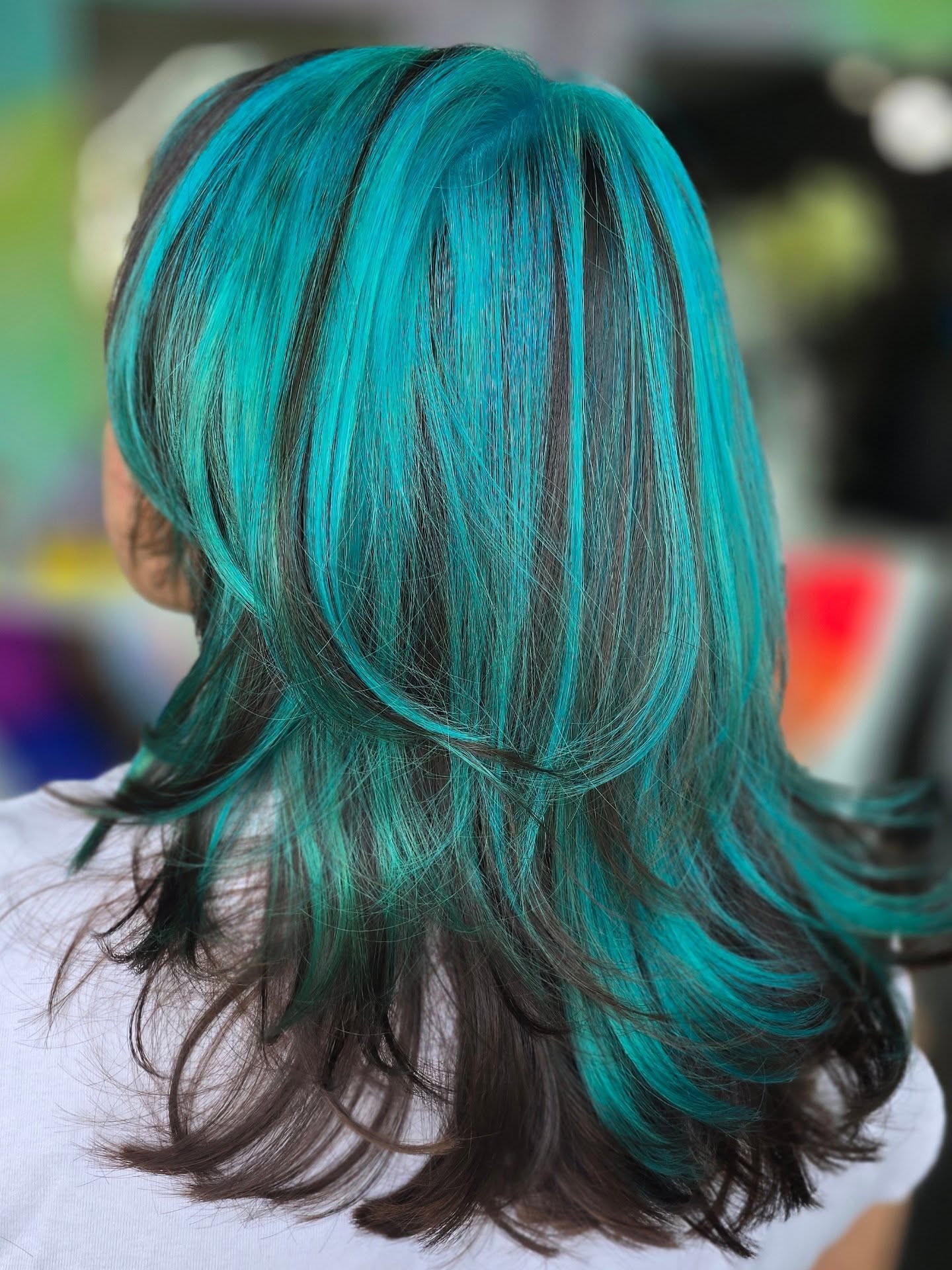Teal Ombre with Chic Black Undertones