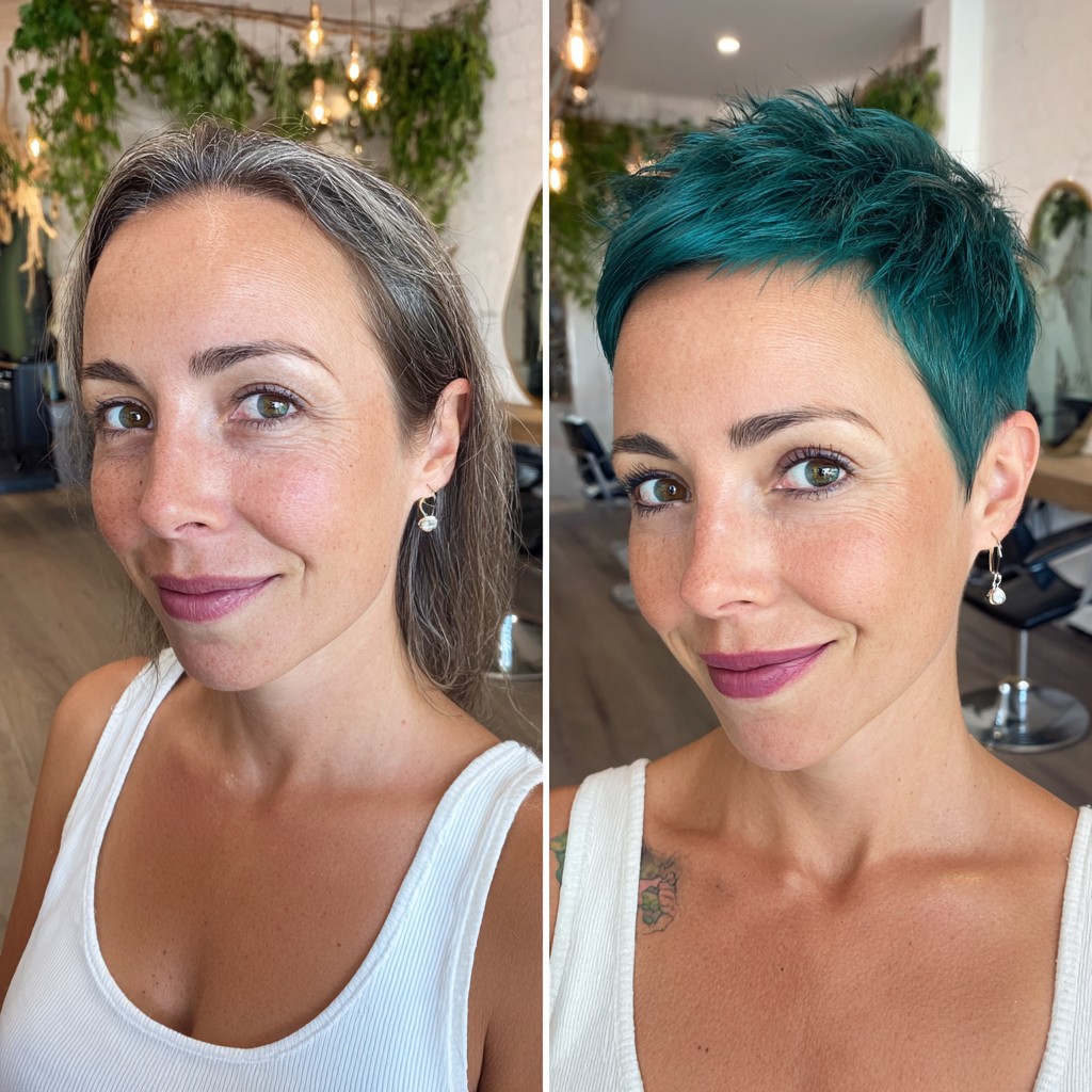 Teal Pixie with Textured Top