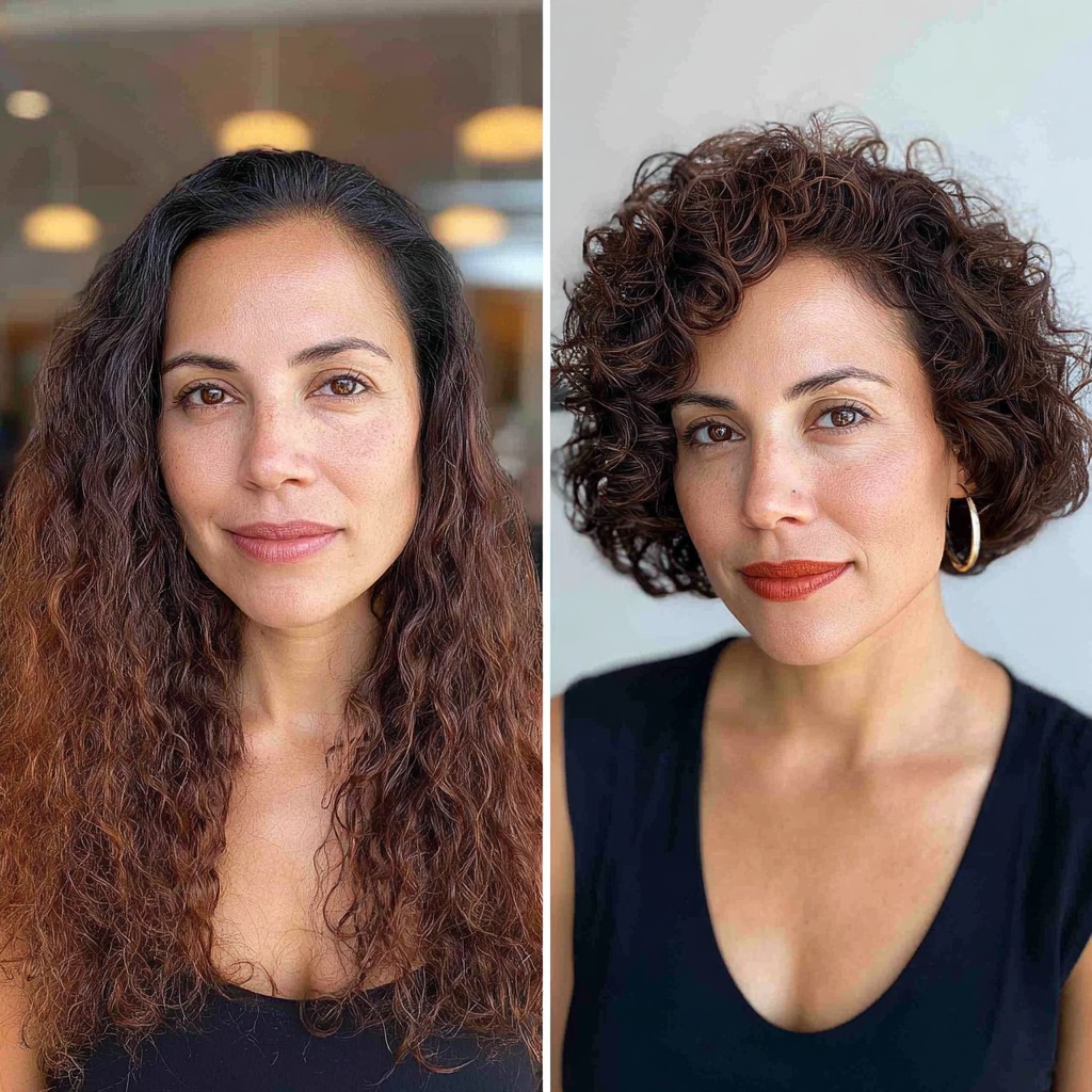 Chic Mid-Length Curly Bob Transformation