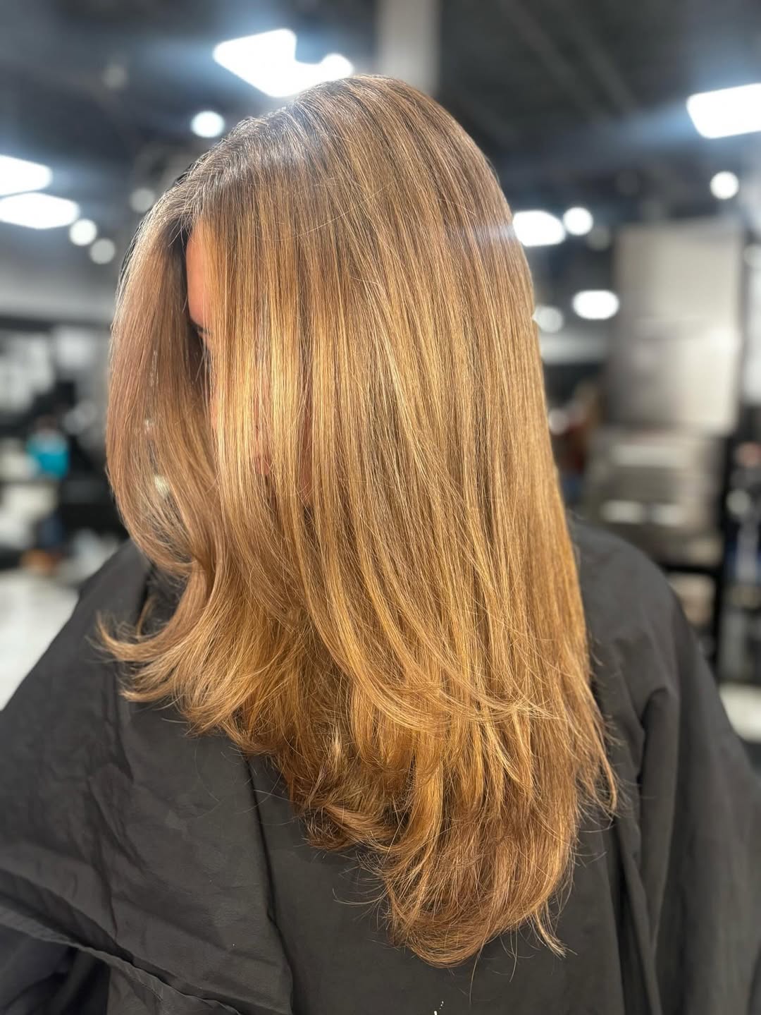 Chic Softly Layered Light Auburn Bob