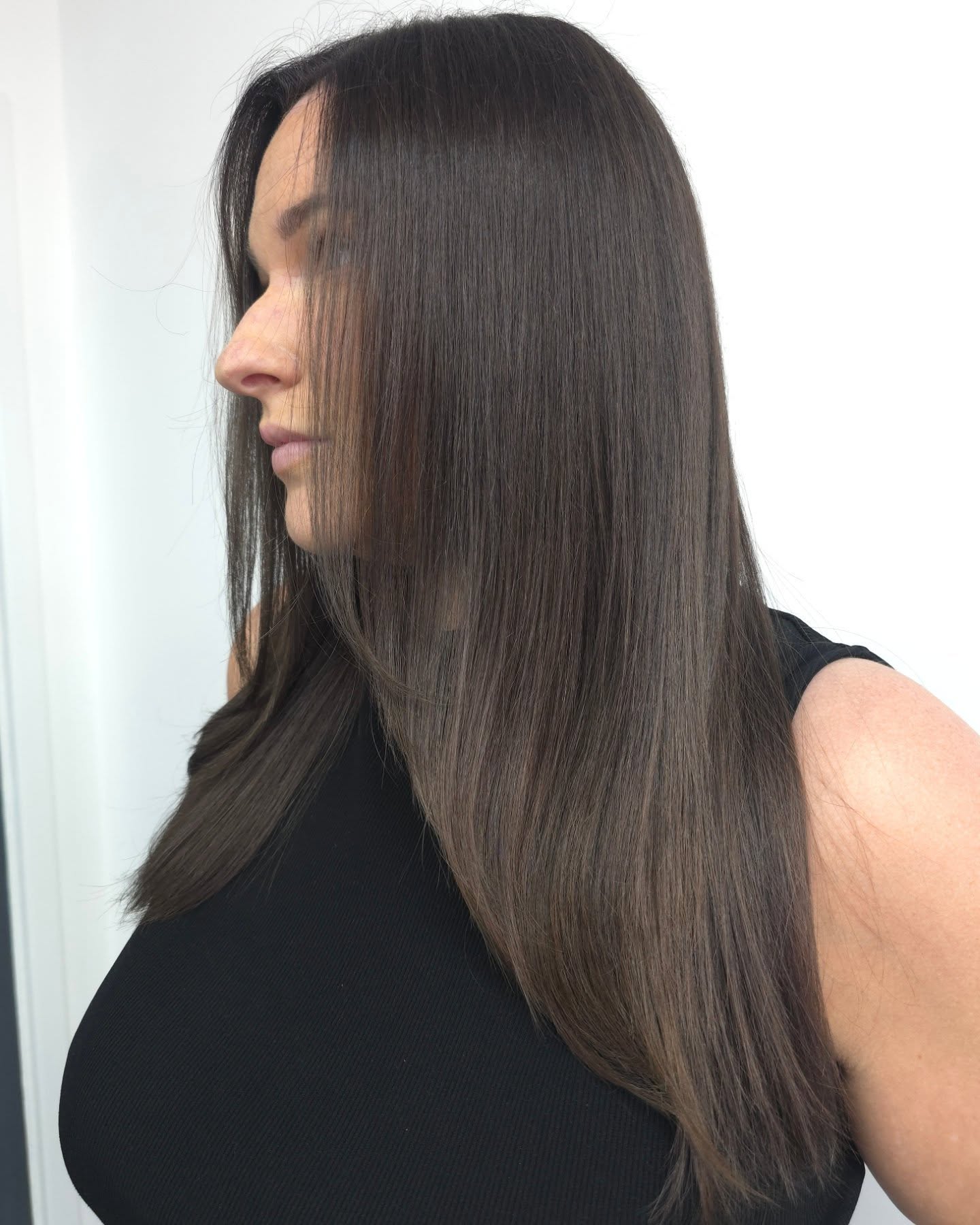 Classic Sleek Dark Ash Brown with Subtle Tapered Ends