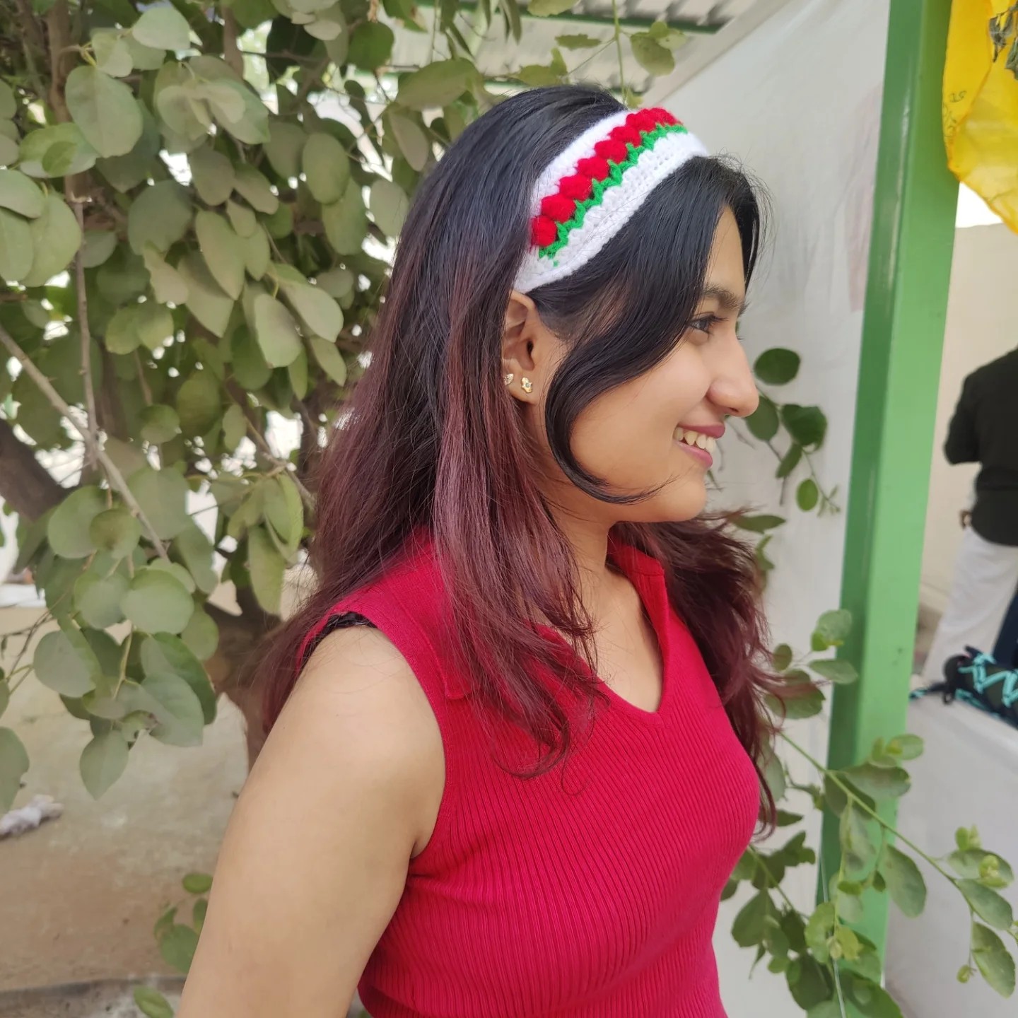 Colorful Crochet Hairband with Silky Straight Layers