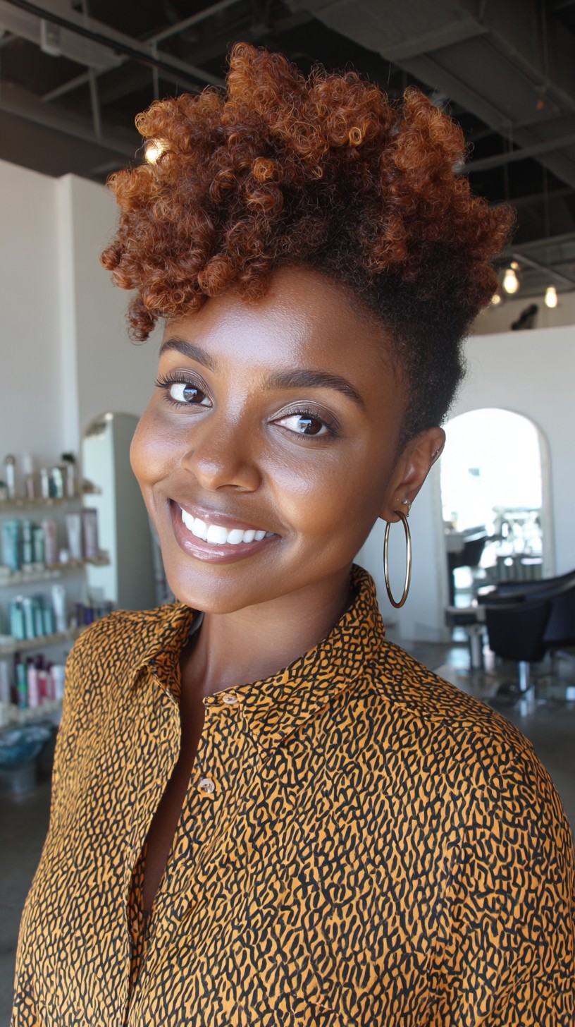 Dynamic Auburn Coiled Tapered Cut