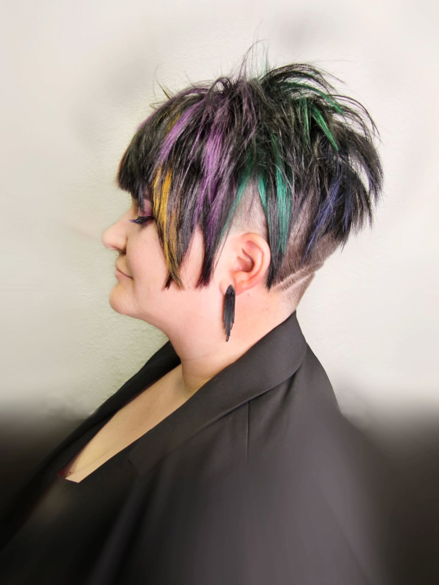 Edgy Multicolored Spiked Pixie with Undercut