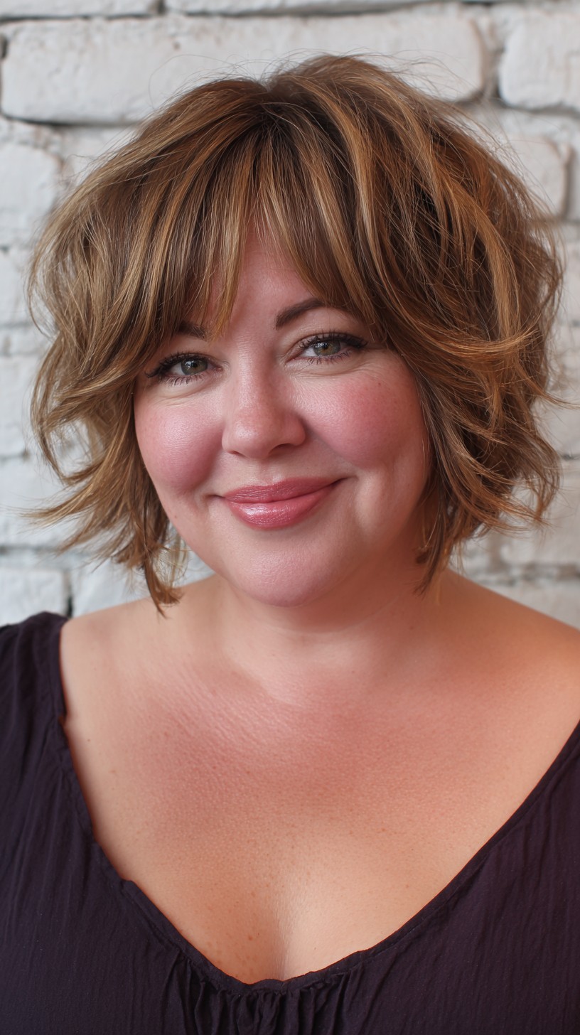Effortless Tawny Tousled Bob