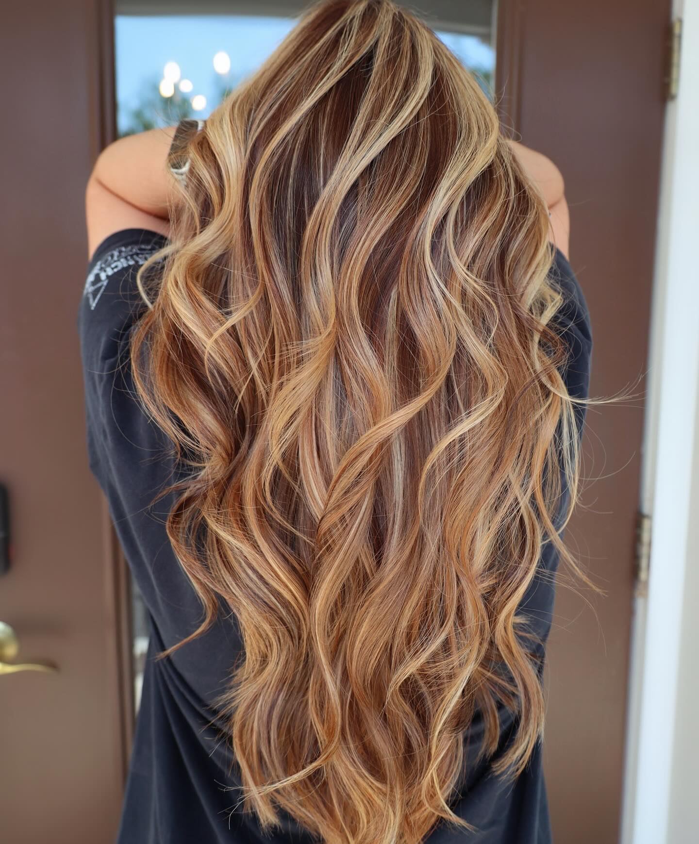 Fiery Auburn with Sunkissed Blonde Highlights