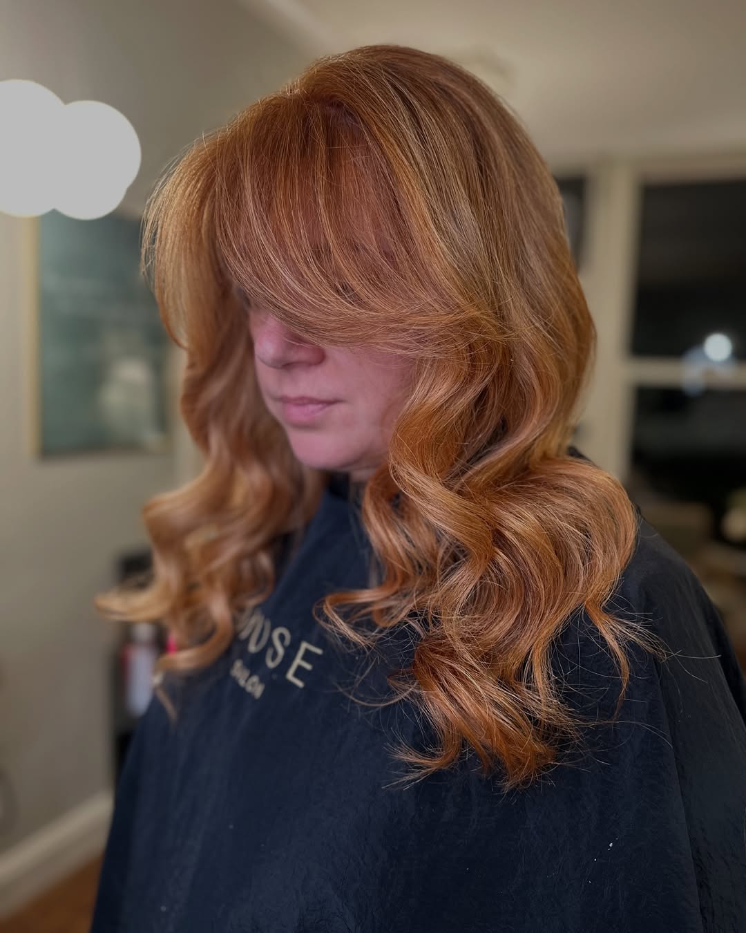 Glamorous Golden Auburn Waves with Full Fringe