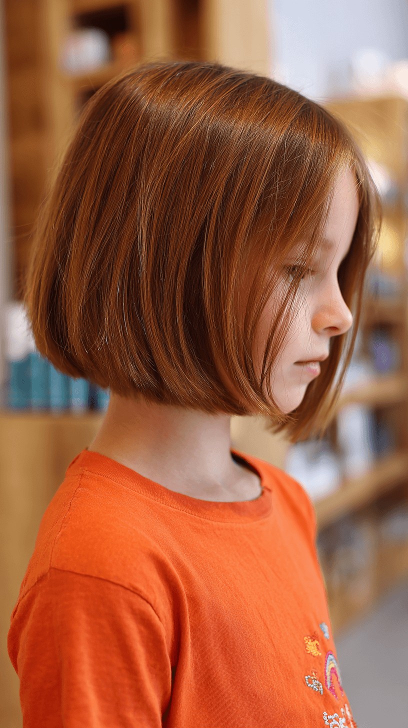 Gleaming Copper Rounded Bob for Fine Hair