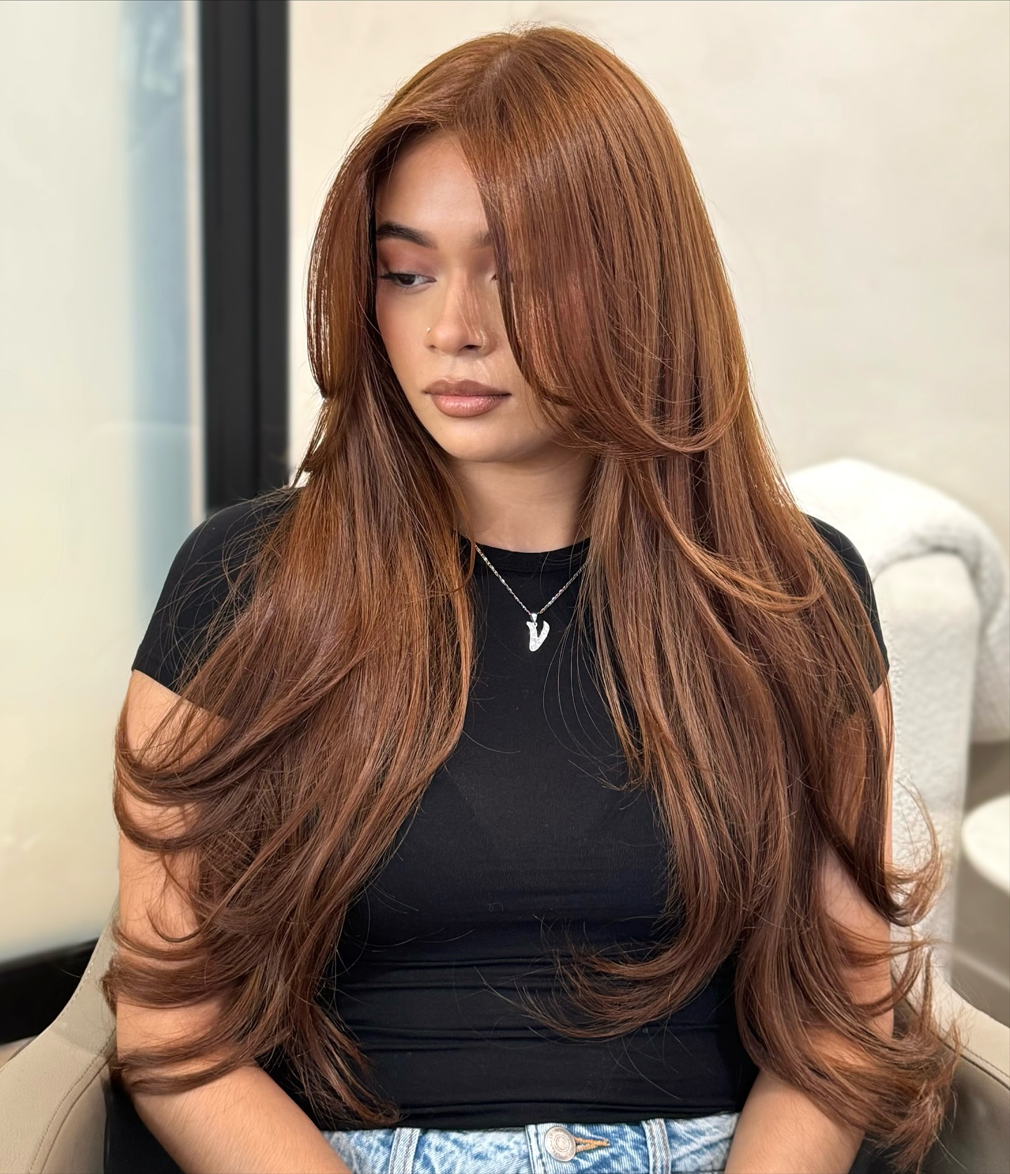 Glossy Copper Layers with Soft Waves