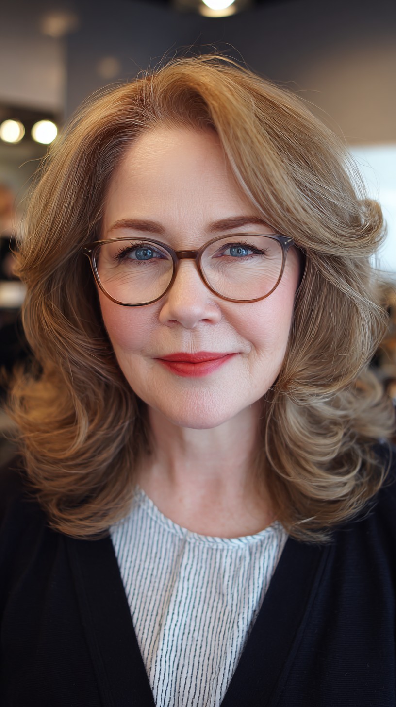 Golden Blonde Waves with Soft Layered Curls