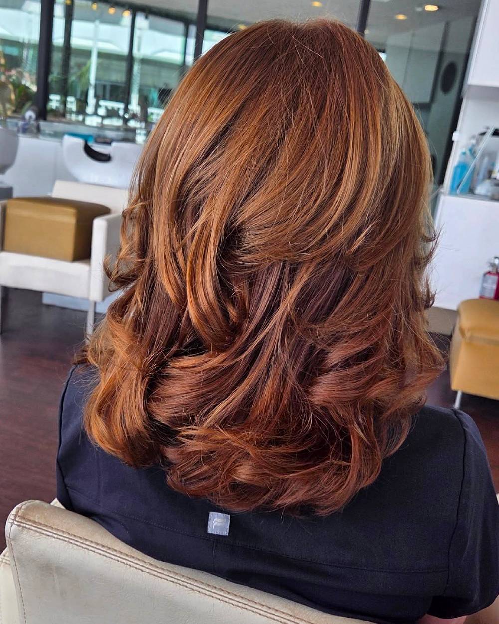 Gorgeous Warm Copper Waves with Subtle Layers