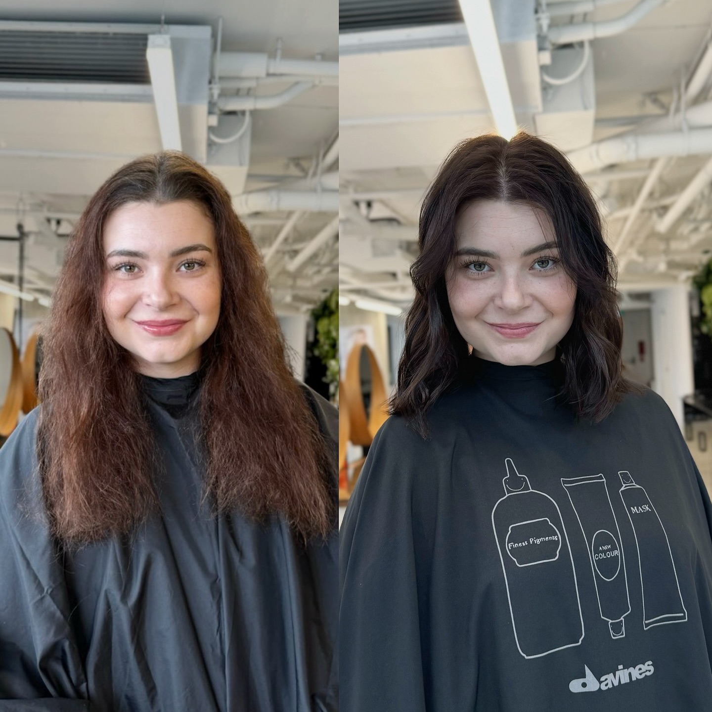 Luxurious Dark Ash Brown Transformation with Voluminous Waves