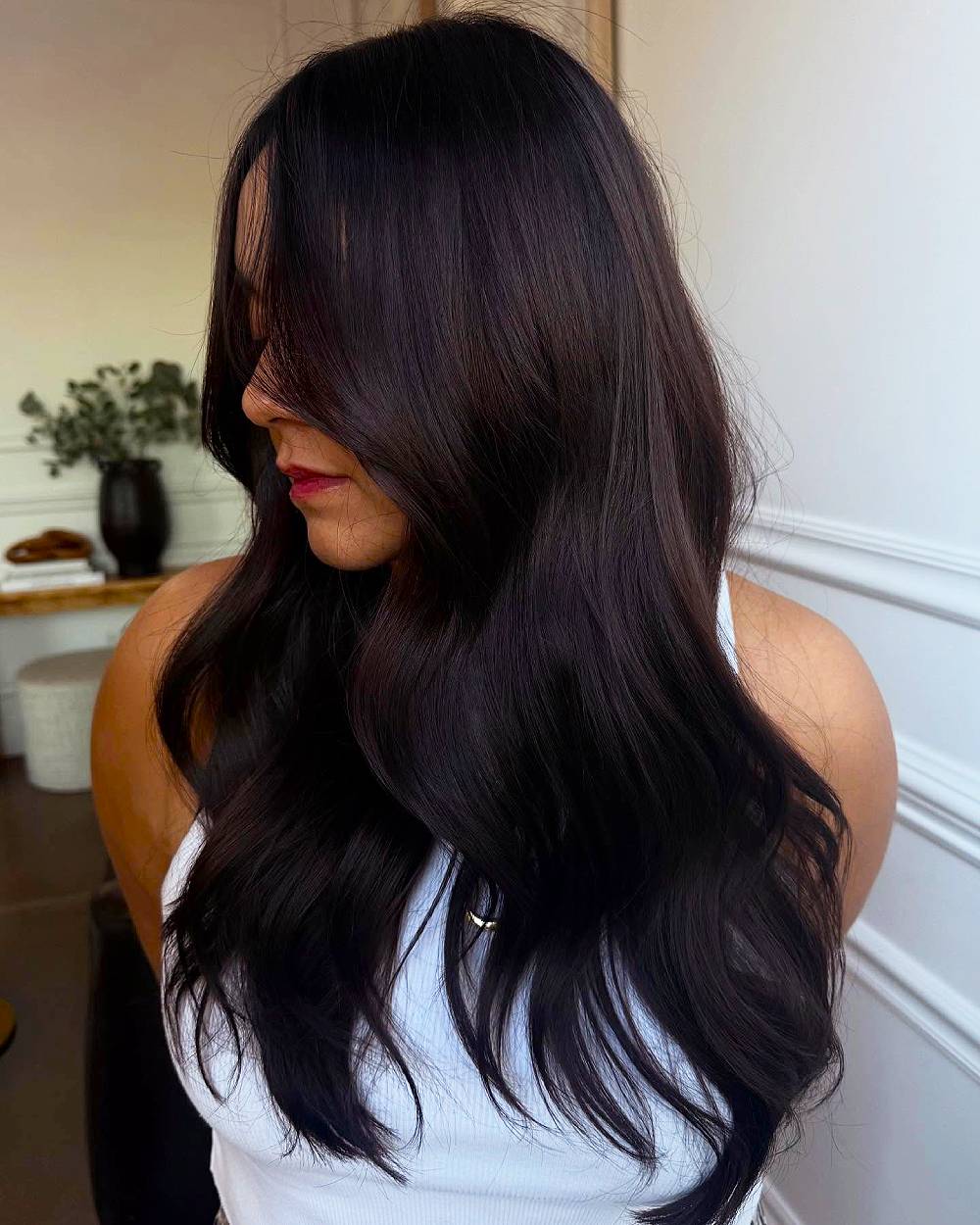 Lujosas ondas largas castañas