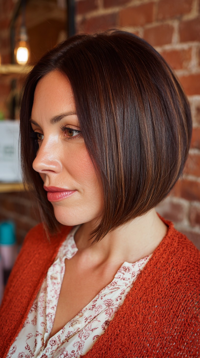 Modern Chestnut A-Line Bob