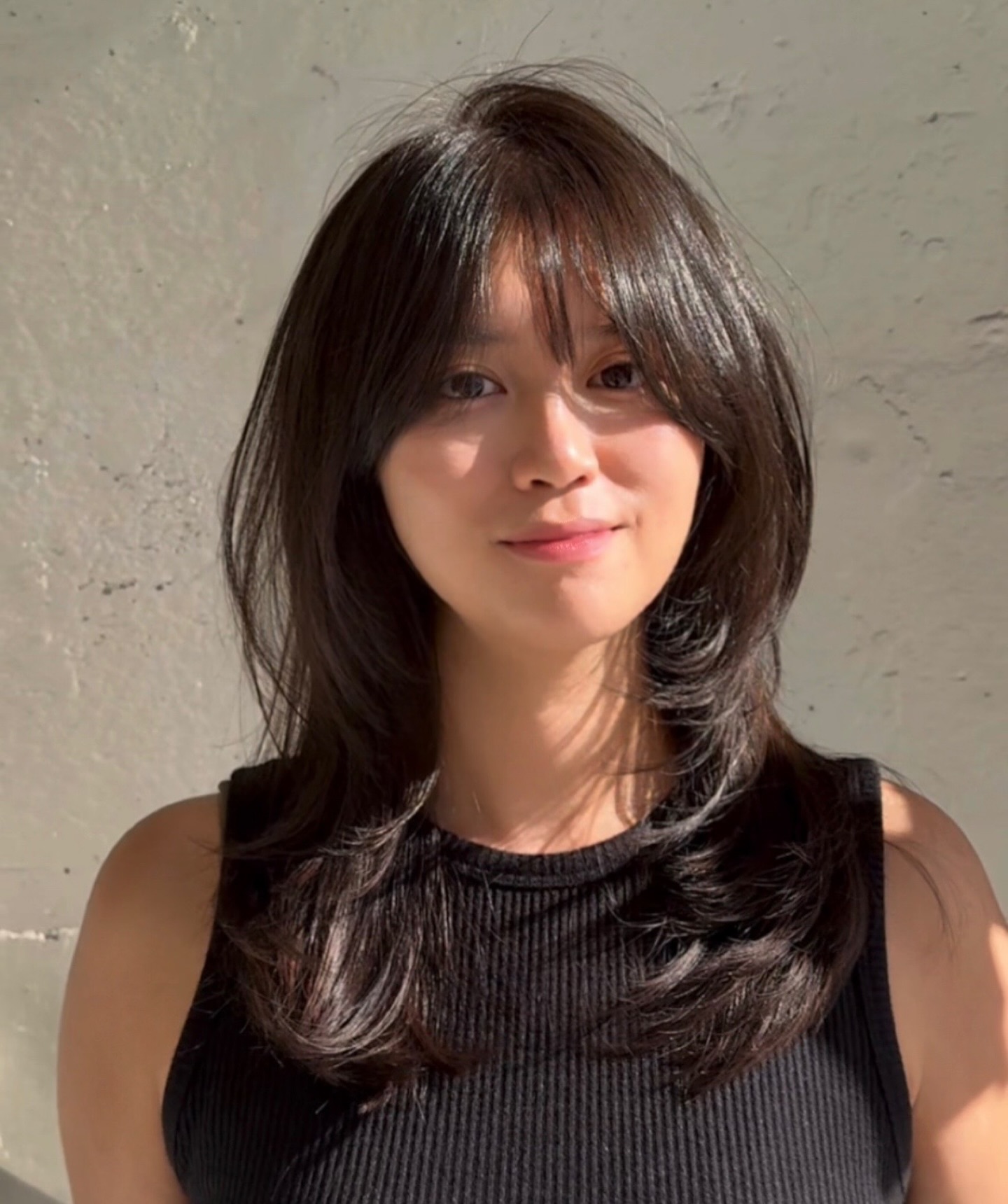 Modern Layered Dark Ash Brown Cut