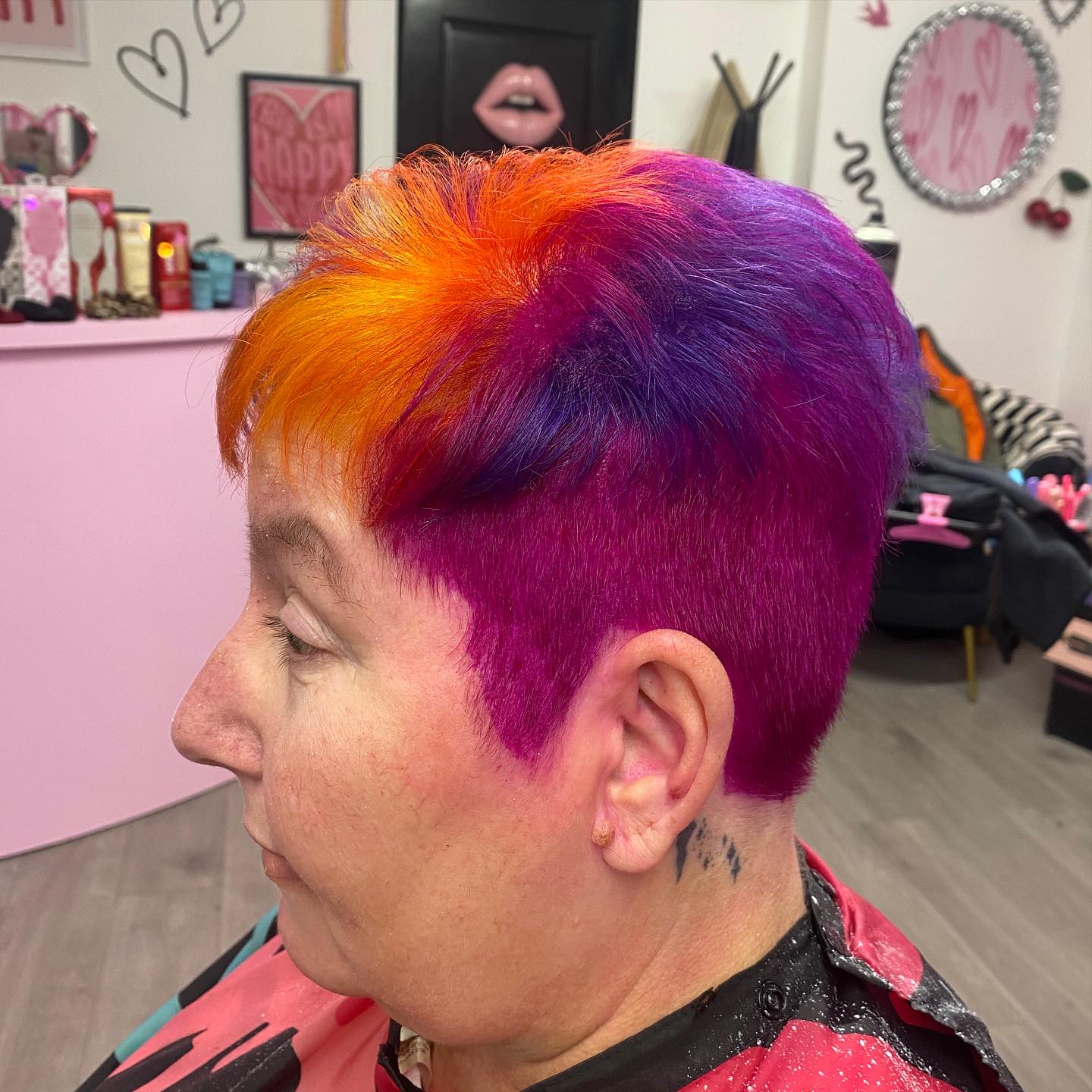 Multicolor Neon Fade with Textured Top