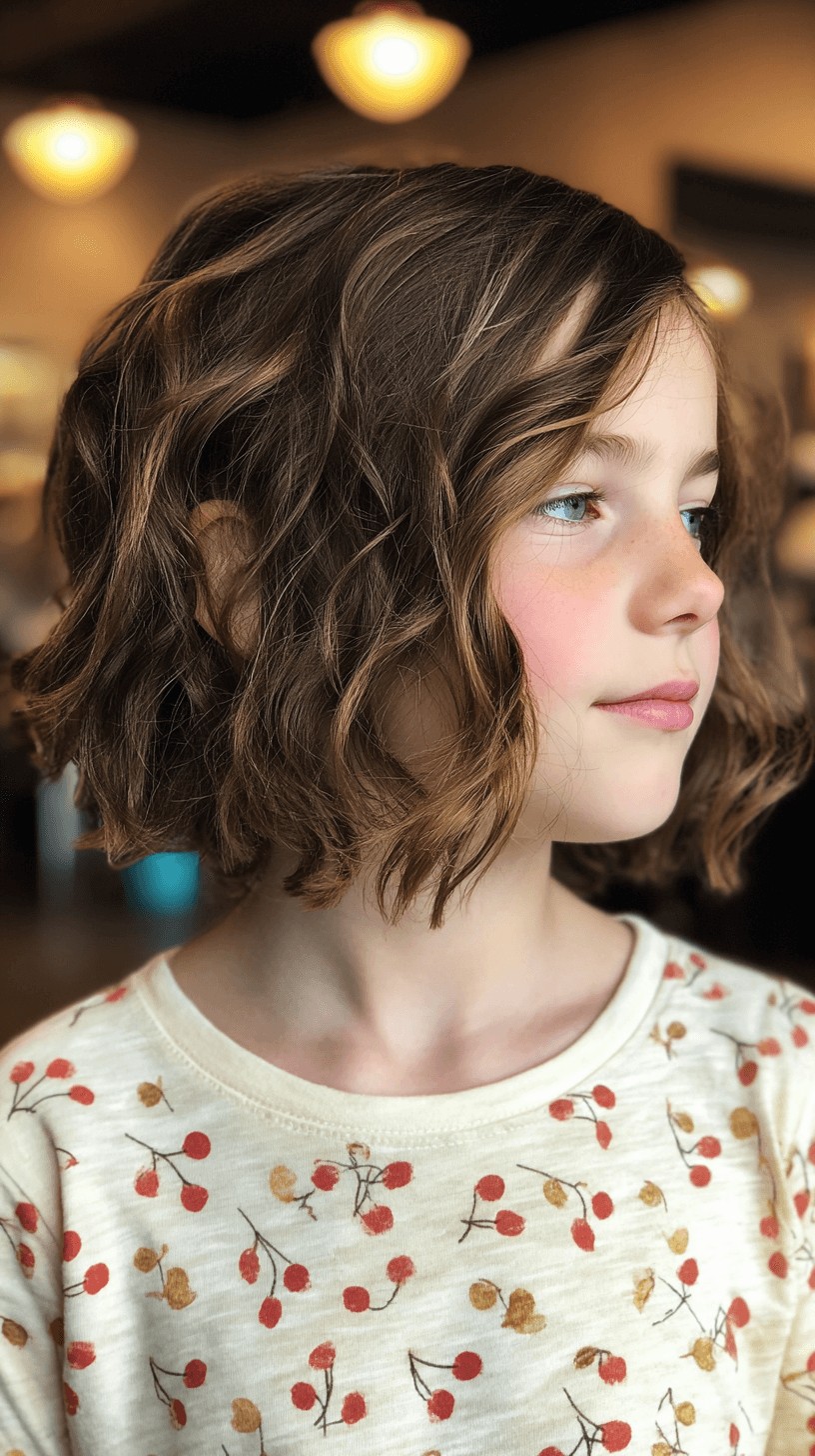 Playful Brown Waves with Subtle Highlights