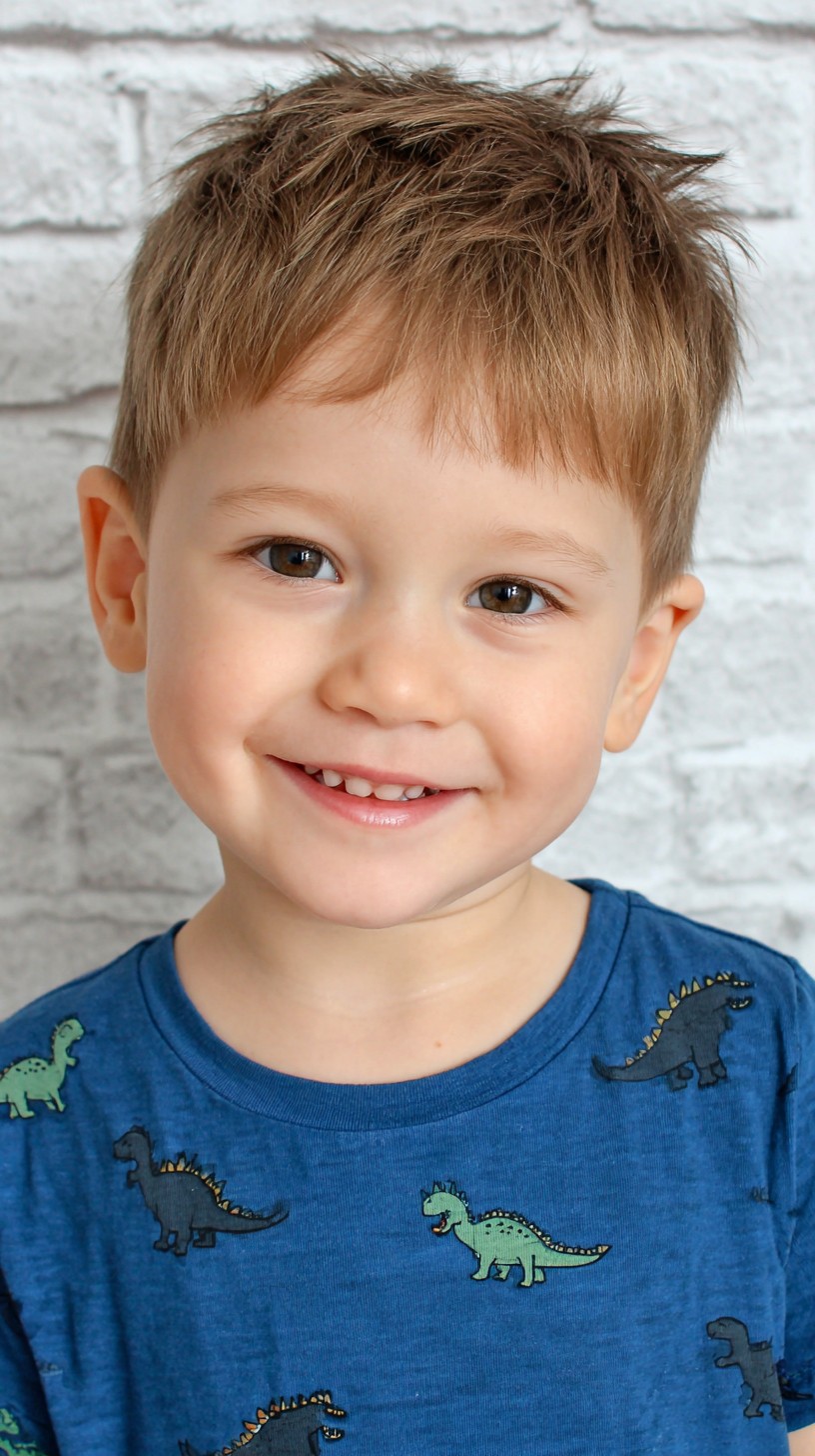 Verspieltes, strukturiertes Oberteil mit sanft zulaufendem Saum für Kleinkinder