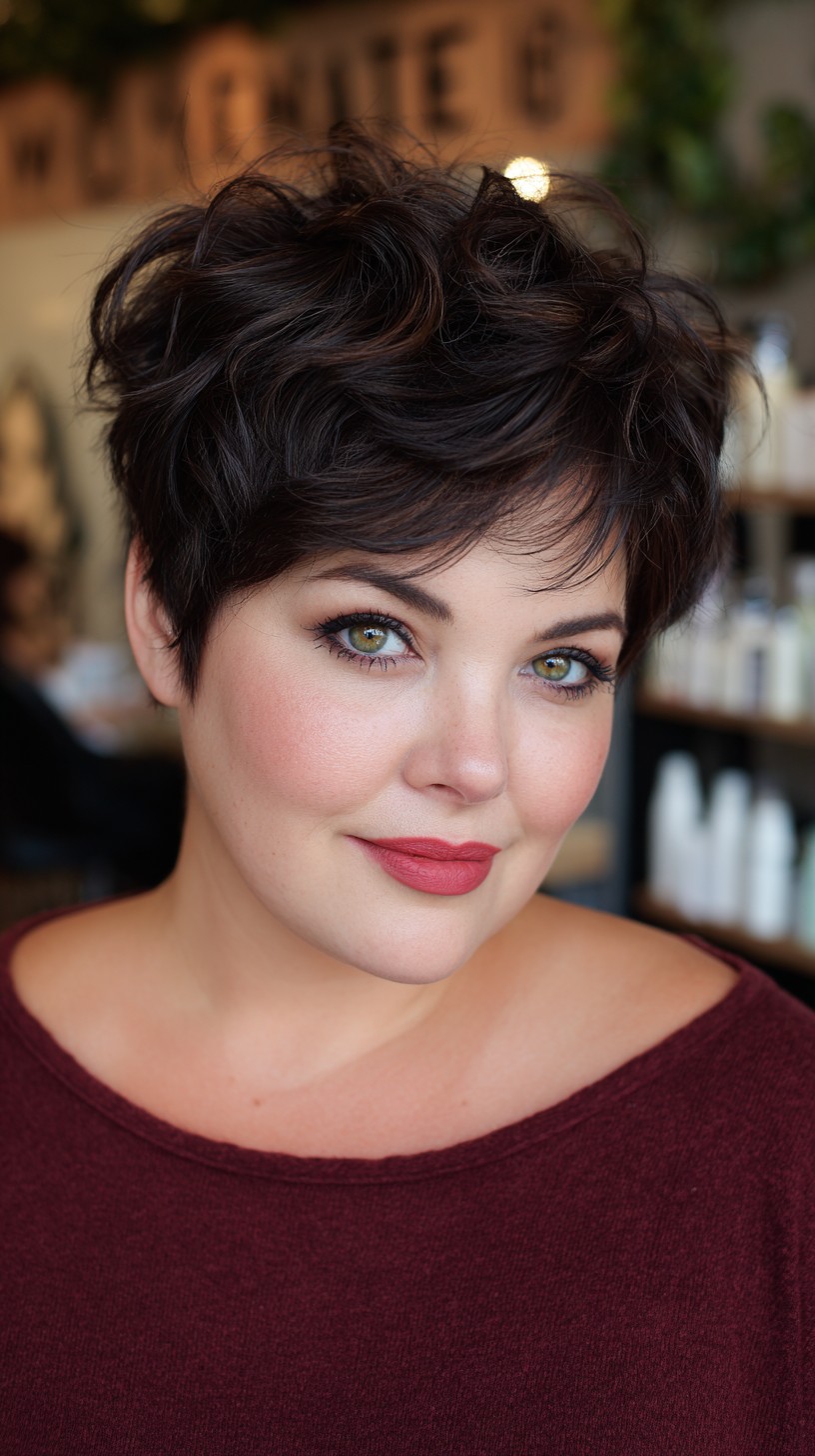 Playful Tousled Pixie with Deep Side Part