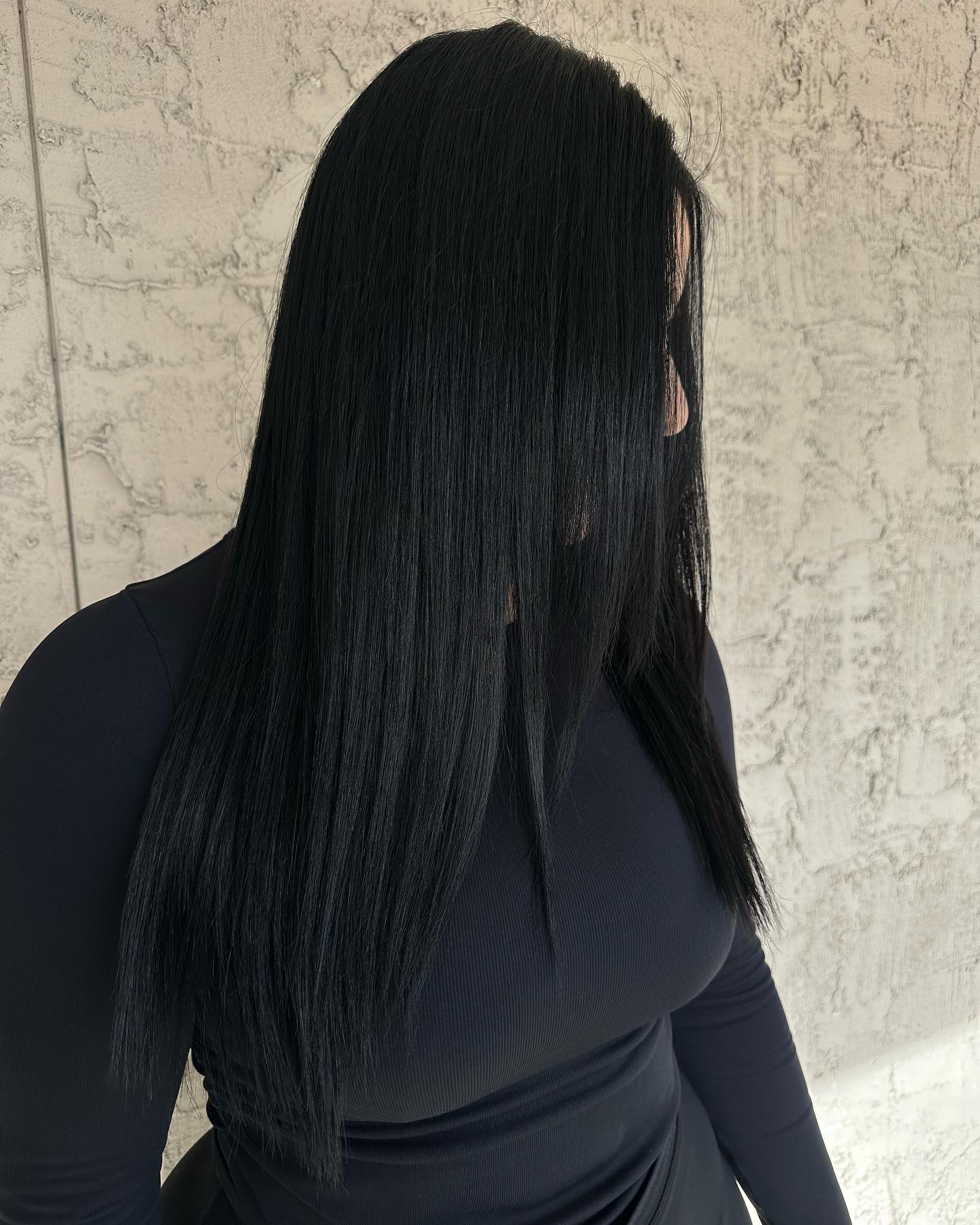 Polished Raven Black Straight Cut with Thinned Ends