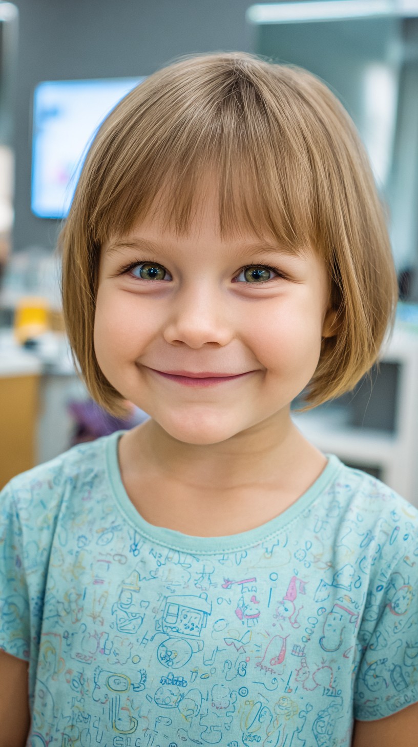 Kostbarer kinnlanger Bob mit weichem Pony