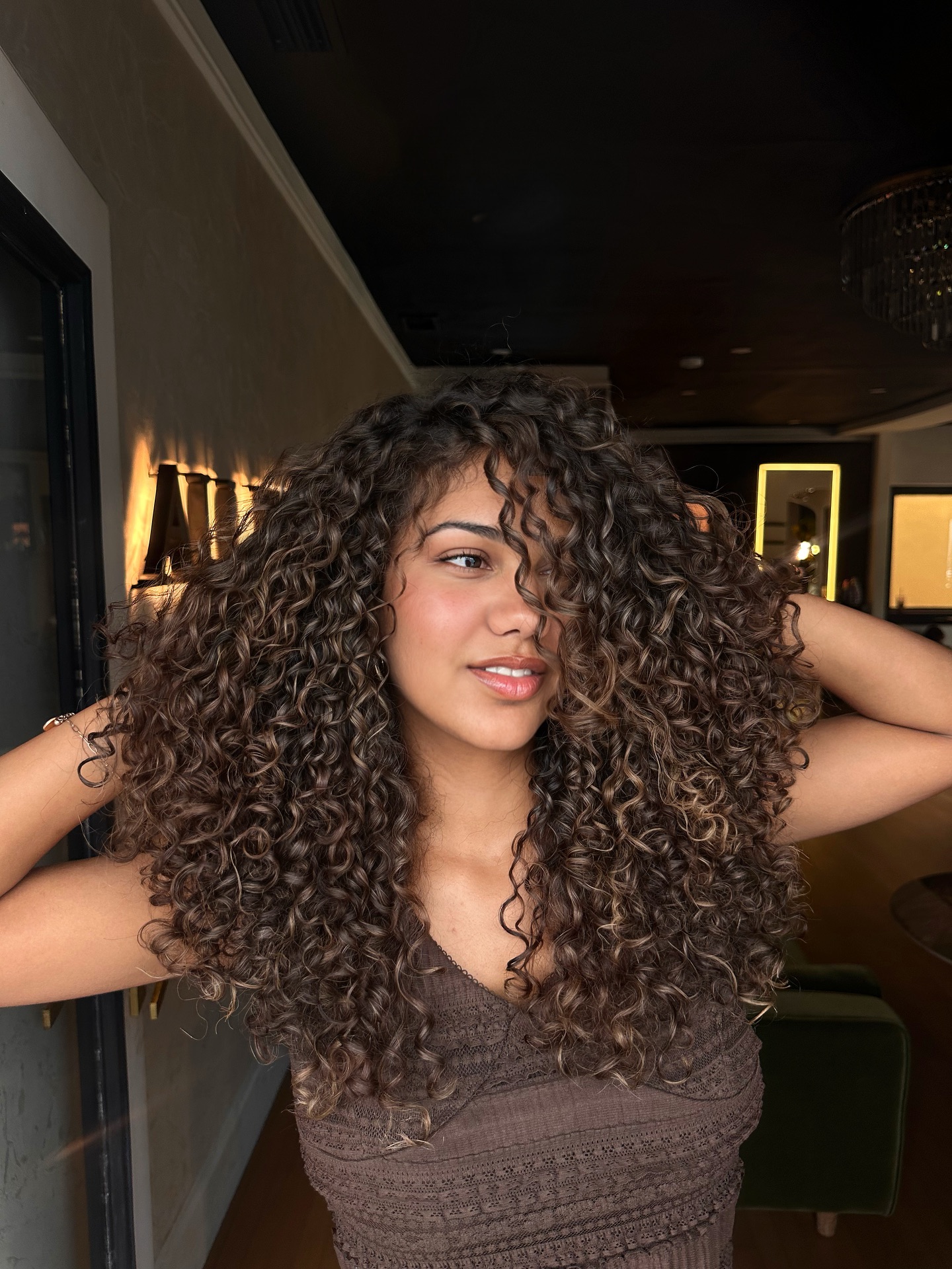 Rich Brunette Curls with Natural Volume