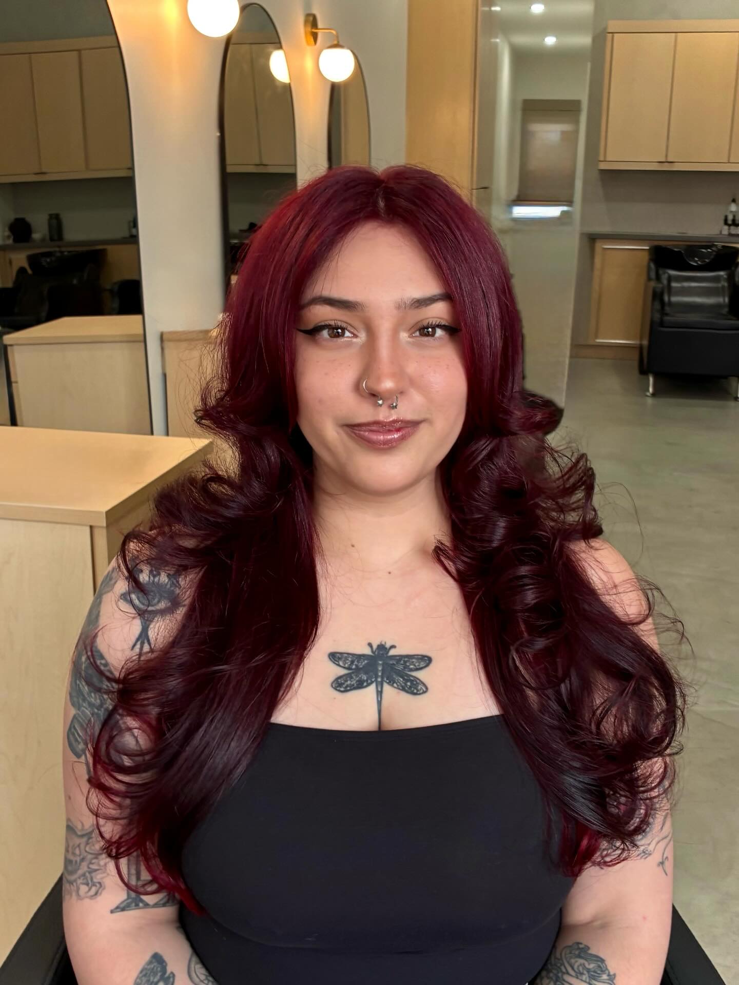 Rich Wine Red Waves with Soft Layers