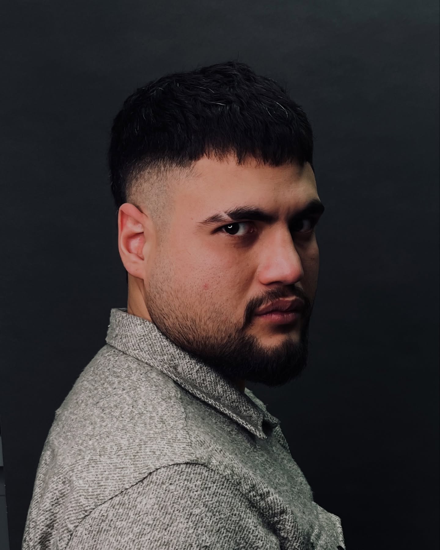 Sharp Tapered Crop with Detailed Contouring