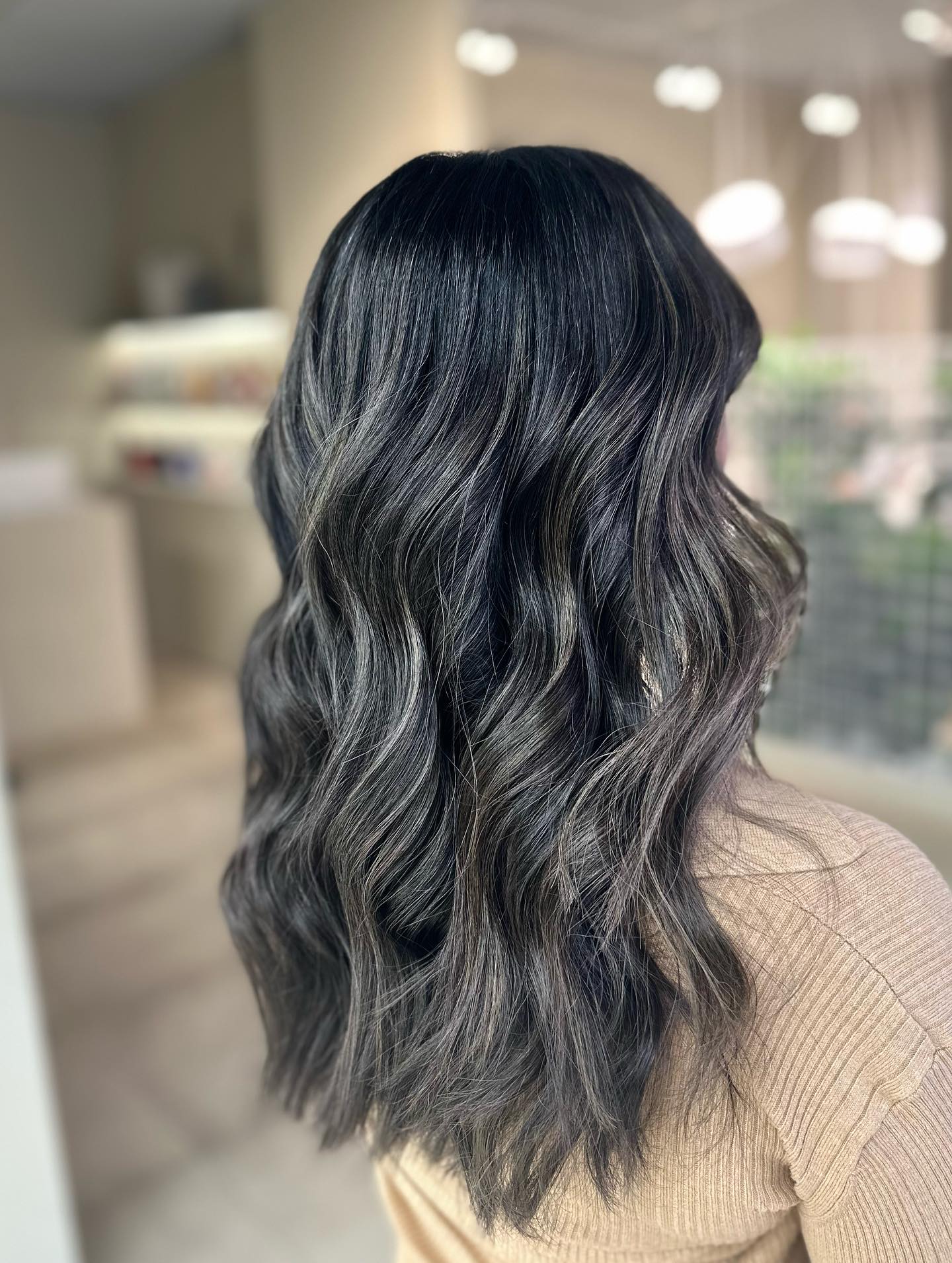 Sleek Dark Ash Brown with Soft Waves