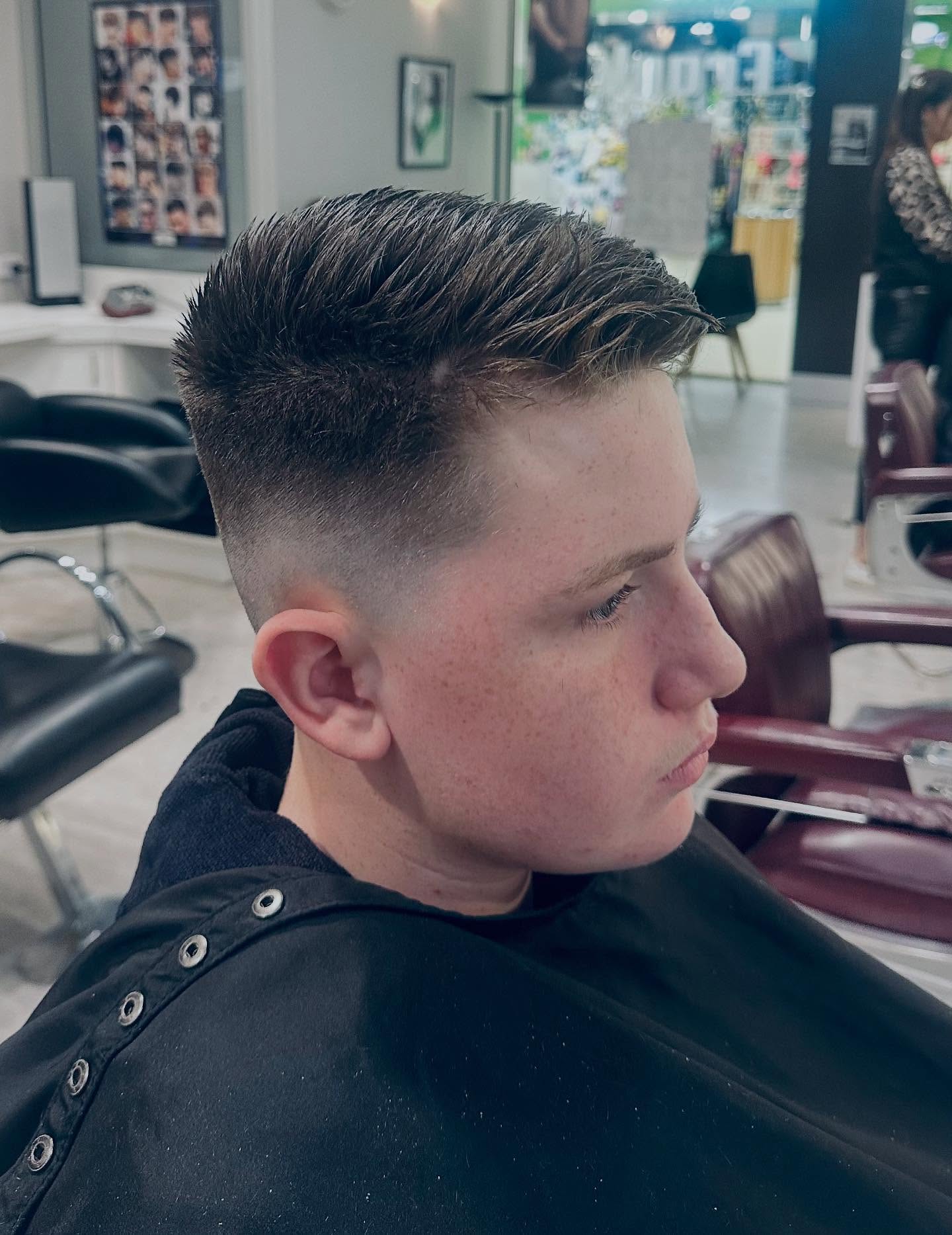 Sleek Faded Pomp with Textured Top