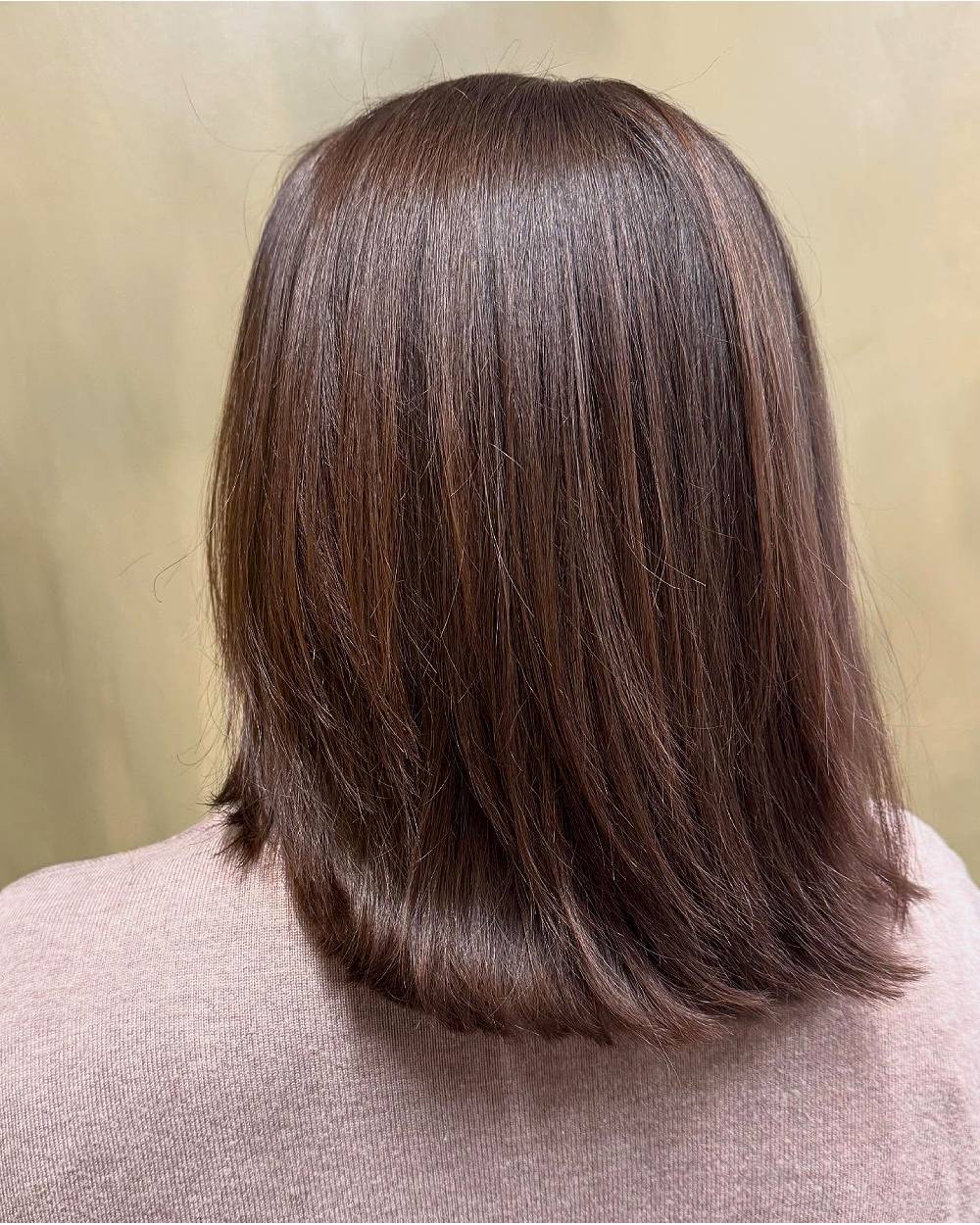 Sleek Mid-Length Blunt Cut with Subtle Movement