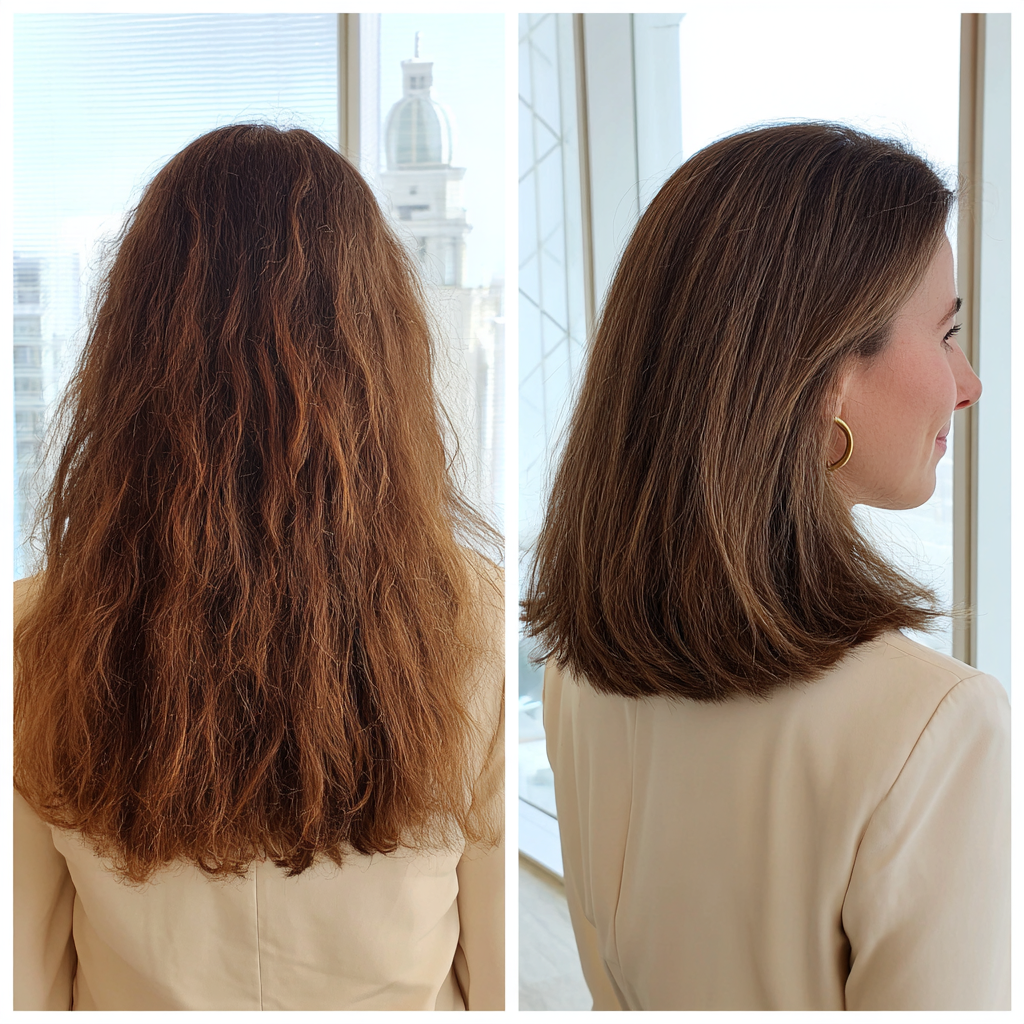 Sleek Mid-Length Latte Brunette with Soft Blunt Ends