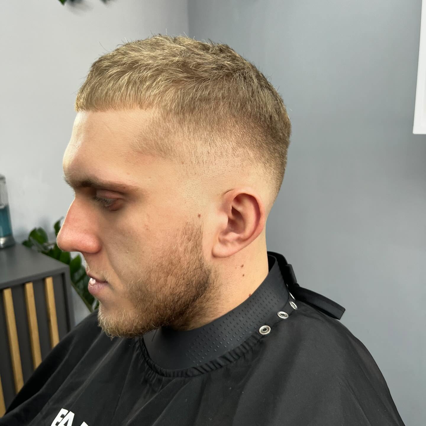 Structured Blonde Buzz with Precision Fade