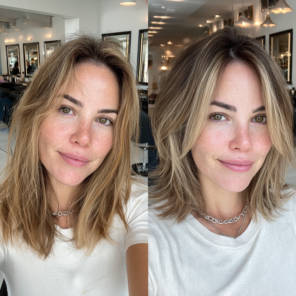 Subtle Balayage with Textured Lob