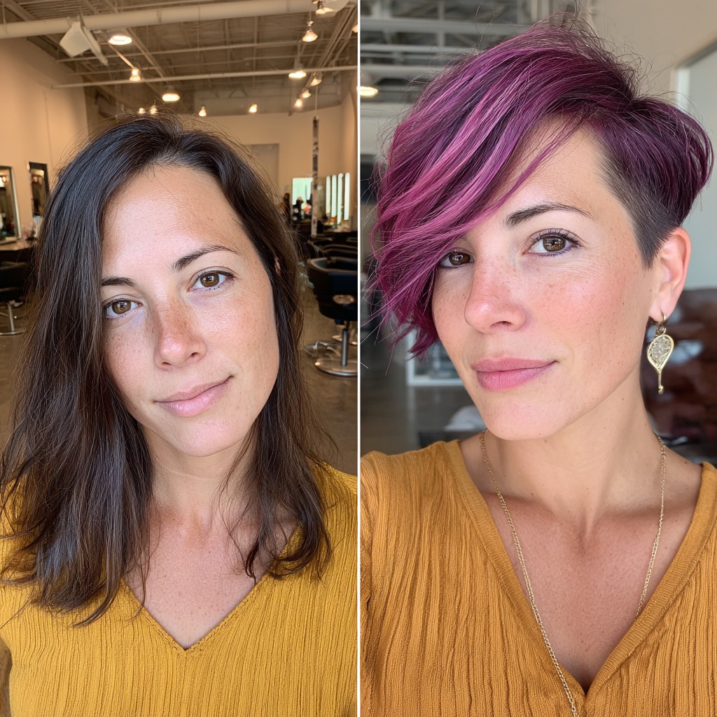 Vivid Magenta Textured Pixie