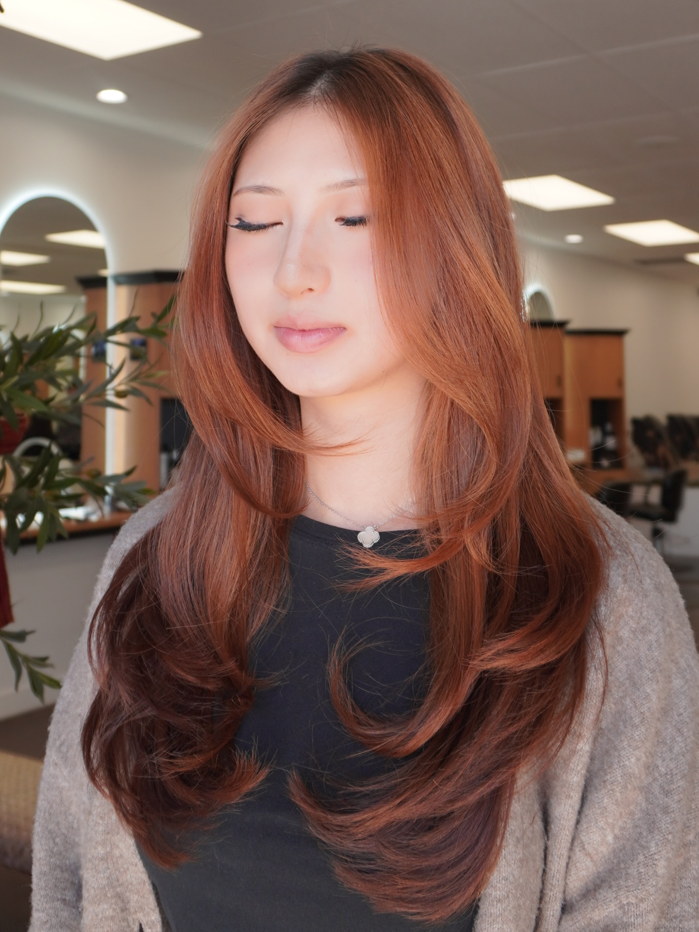 Warm Copper Balayage with Lush Long Layers