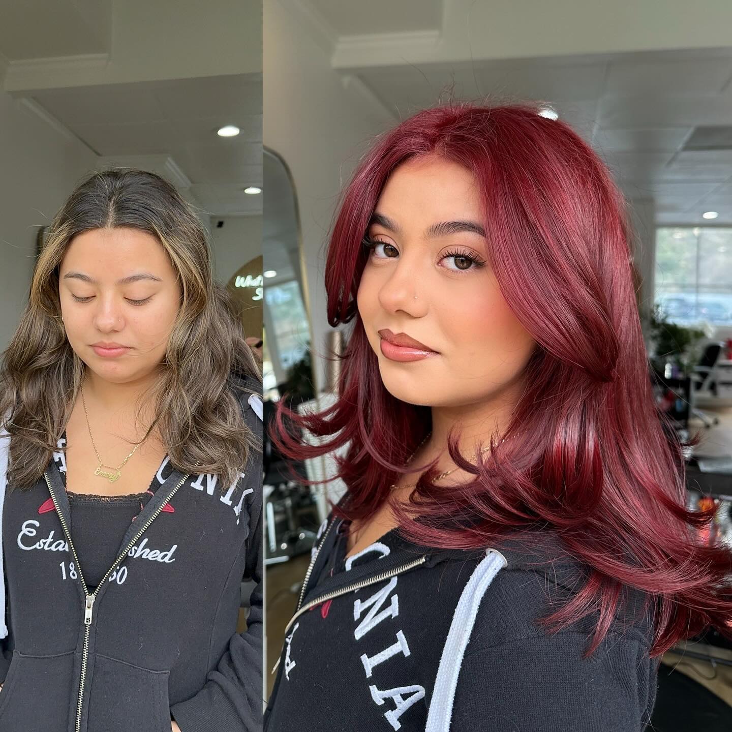 Deep Red Cherry Bob with Luminous Waves