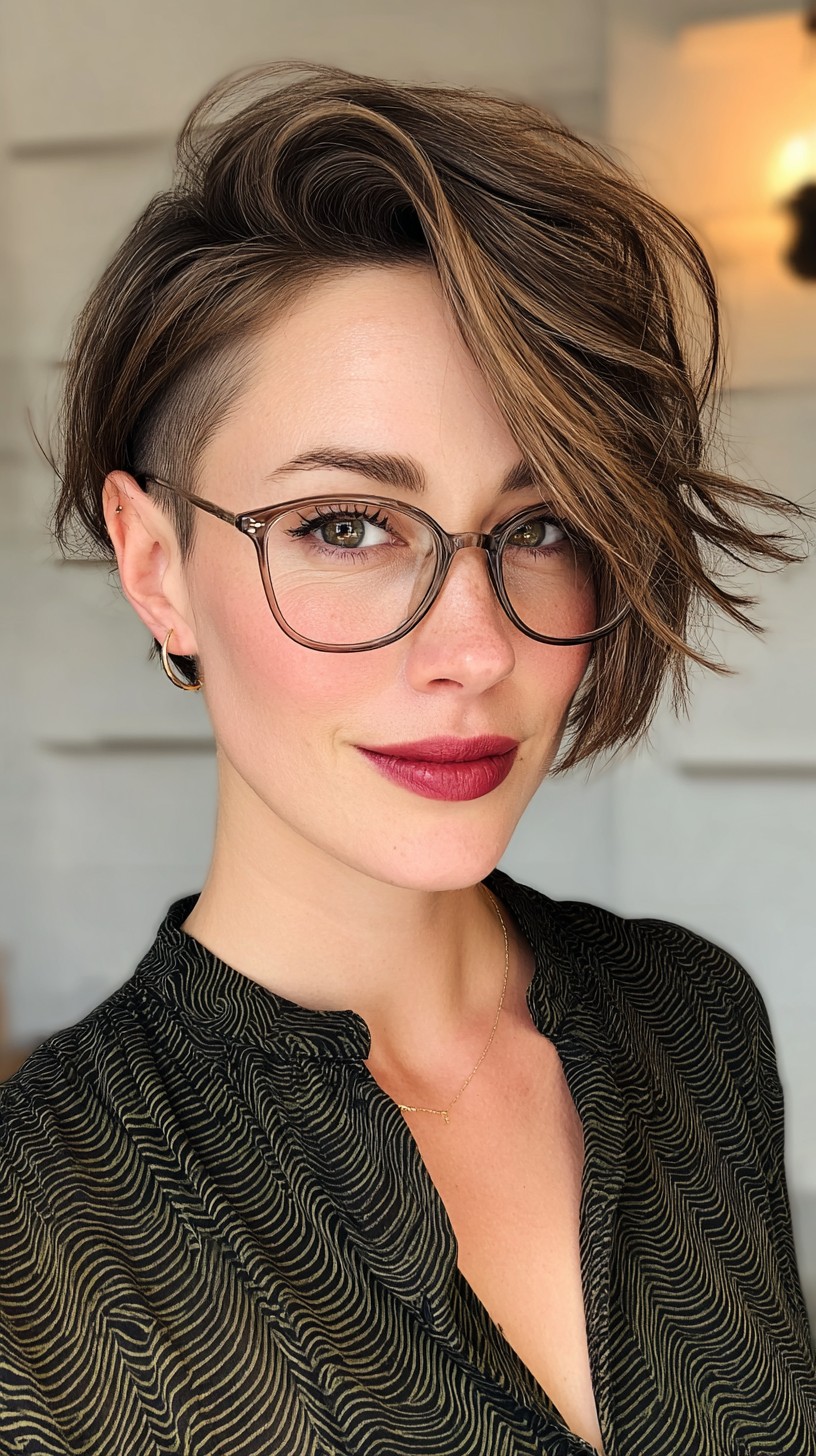 Edgy Tousled Pixie with Shaved Detail