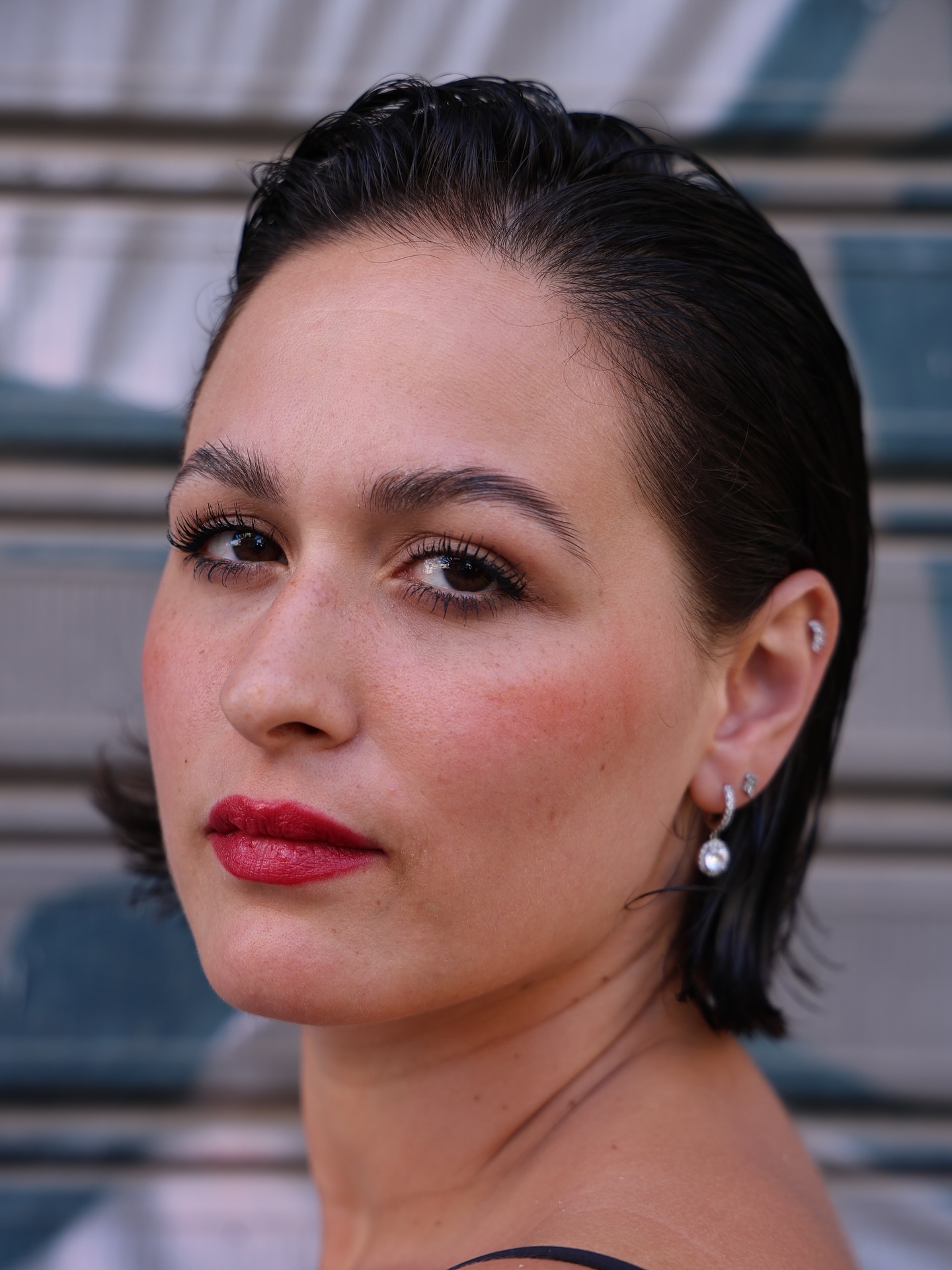 Glossy Sculpted Bob with Tousled Waves