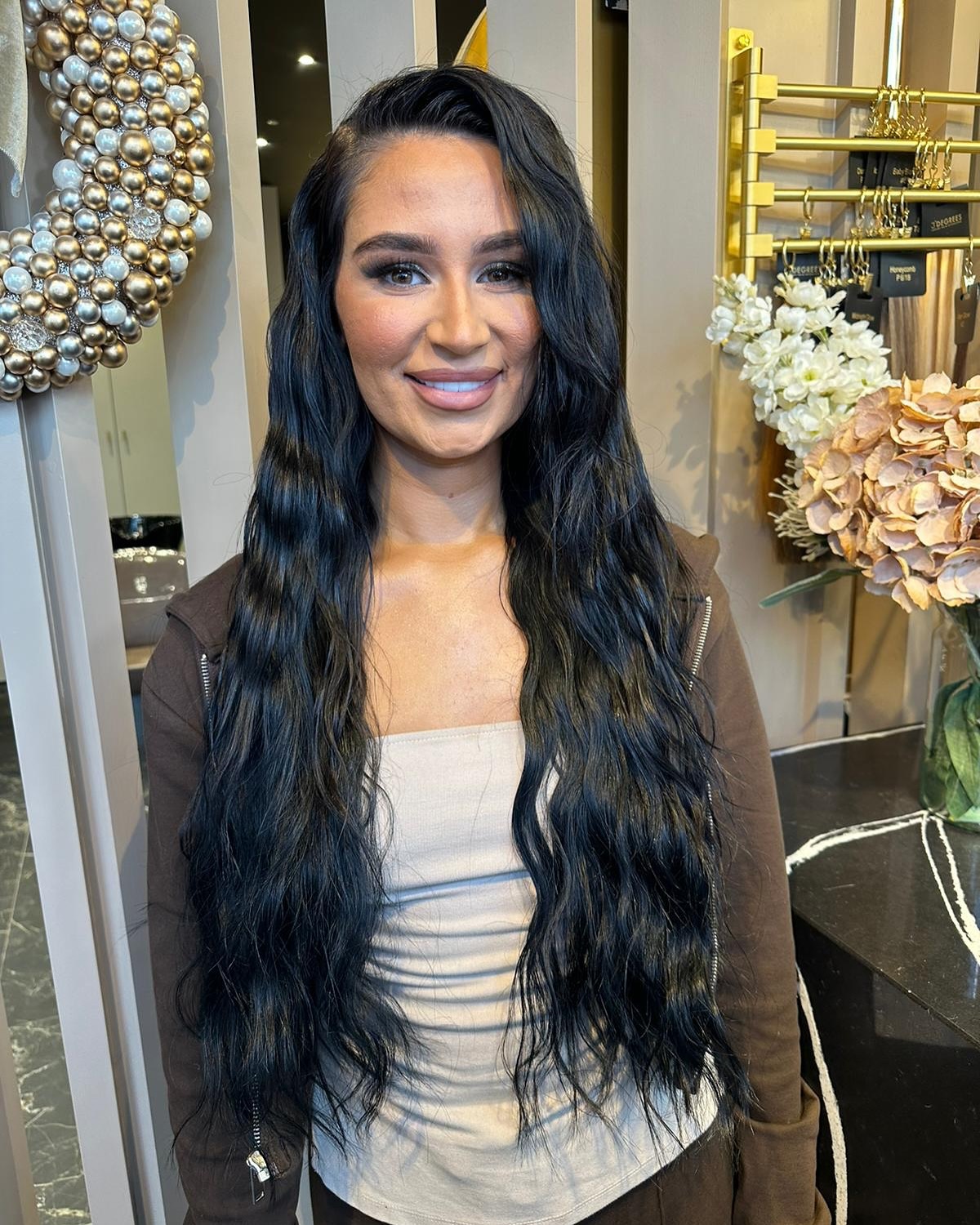 Midnight-Blue Mermaid Waves with Glossy Finish