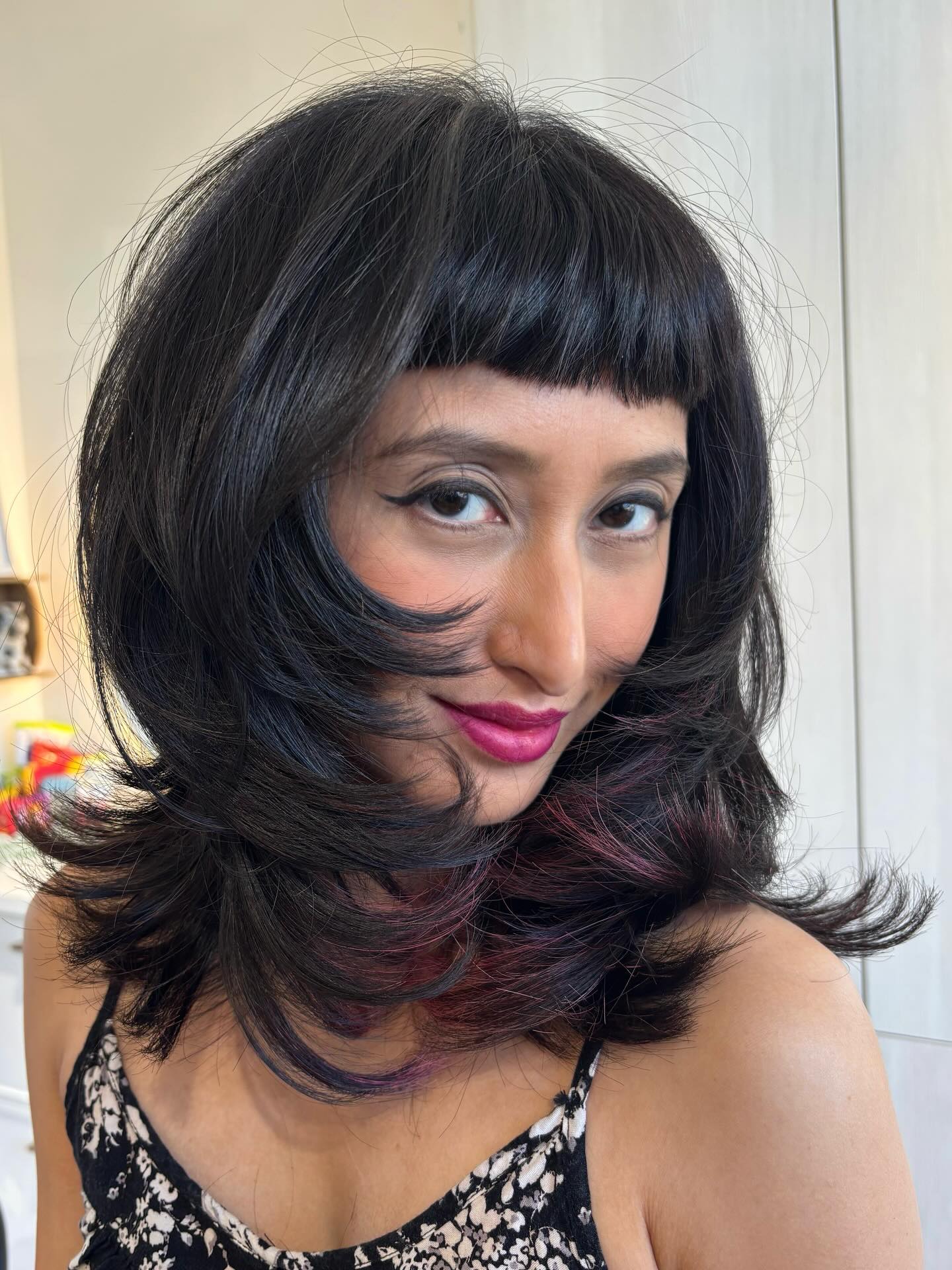 Midnight Shadows Bob with Hidden Violet Accents
