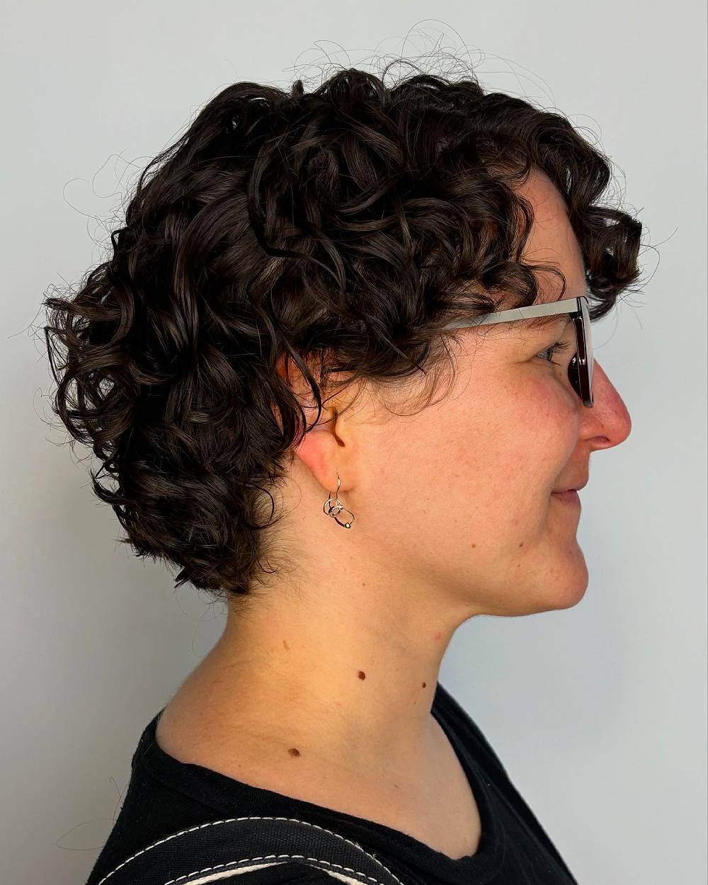 Modern Curly Layered Bob with Soft Definition