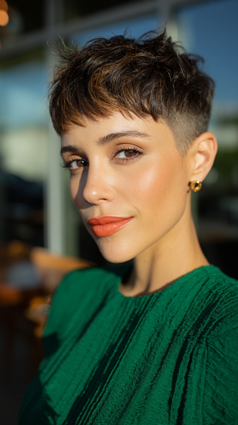 Modern Textured Pixie with Deep Side Part