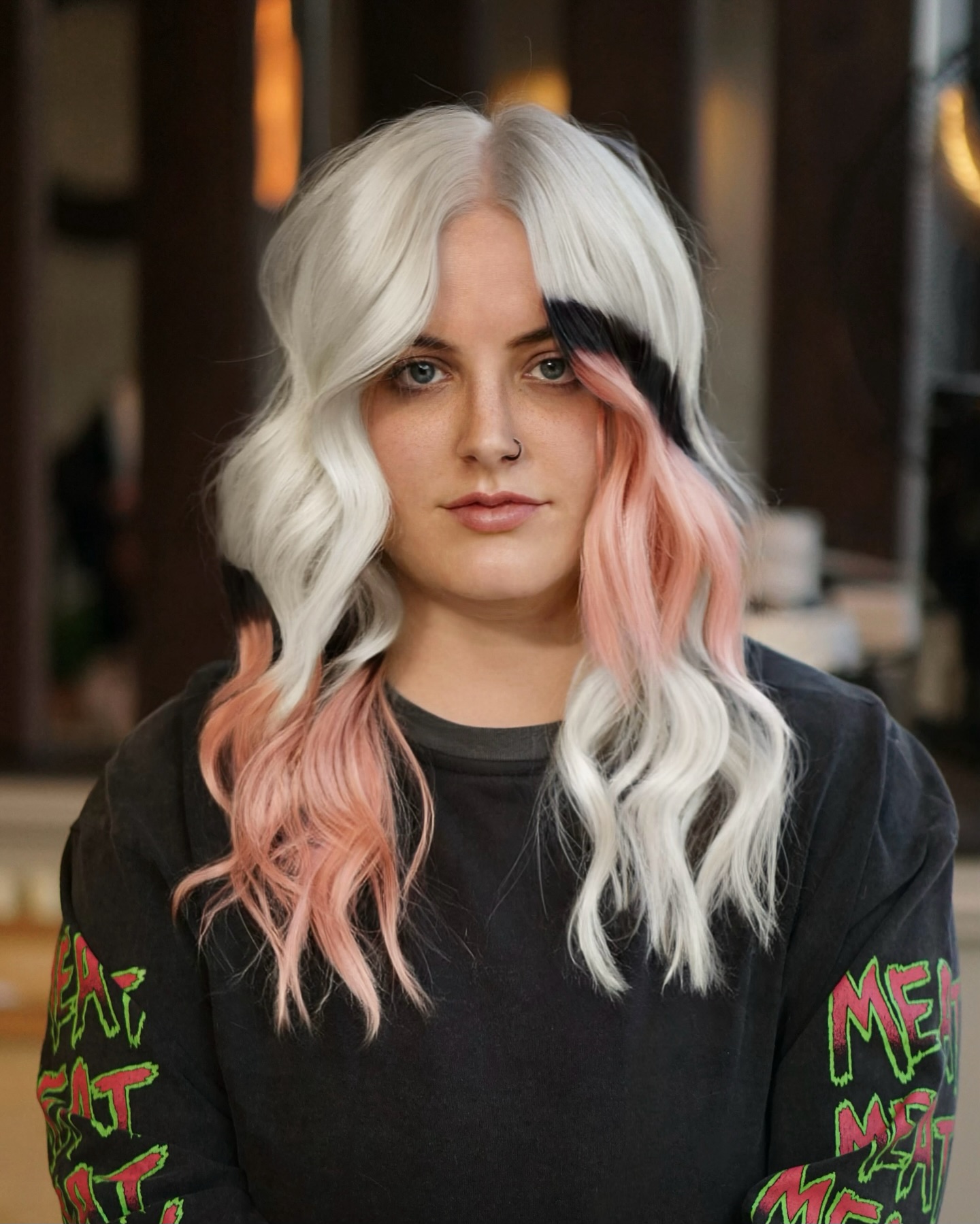 Platinum and Soft Rose Contrast Waves
